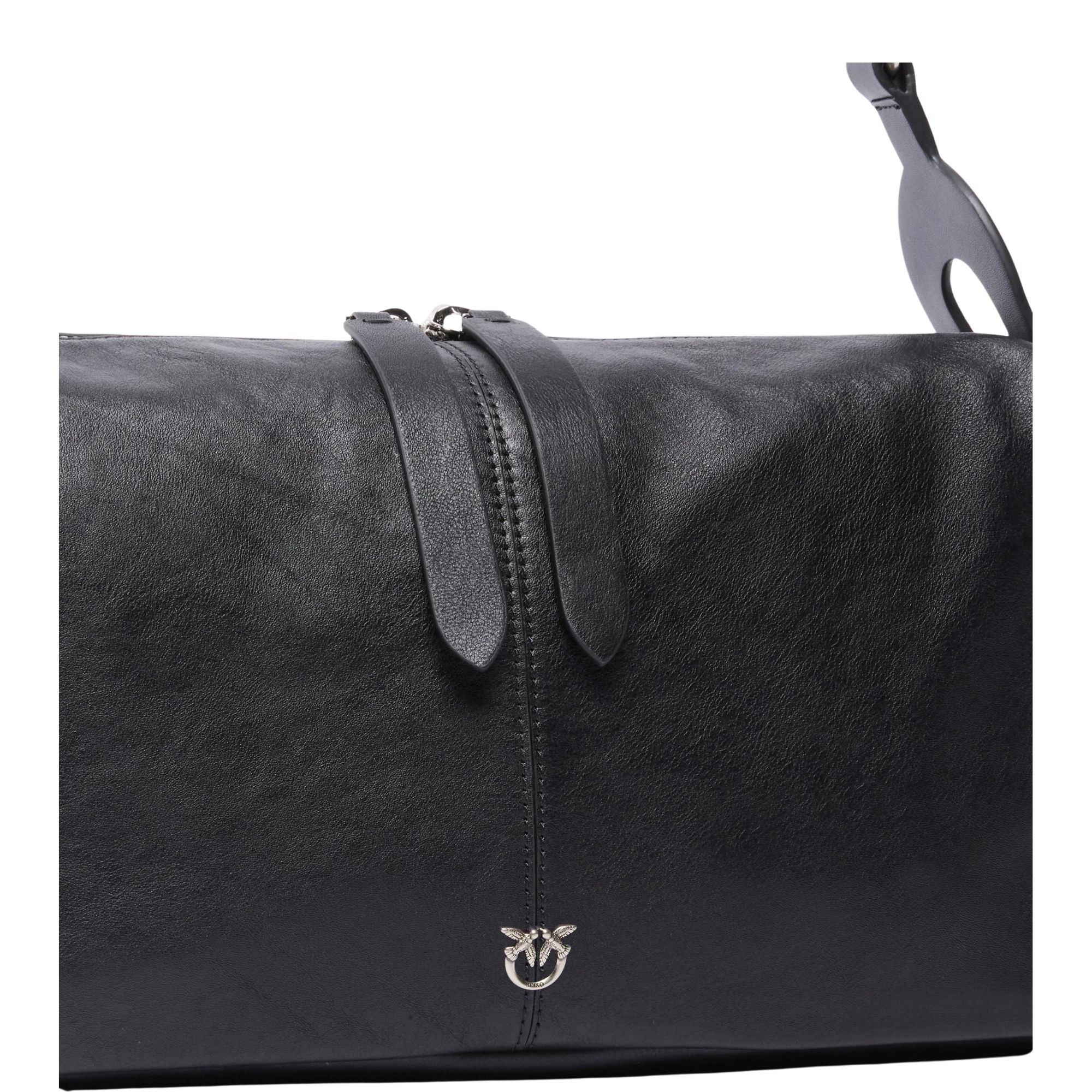 PINKO Rankinė per petį moterims, Juoda, 24 classic vitello new biker 3