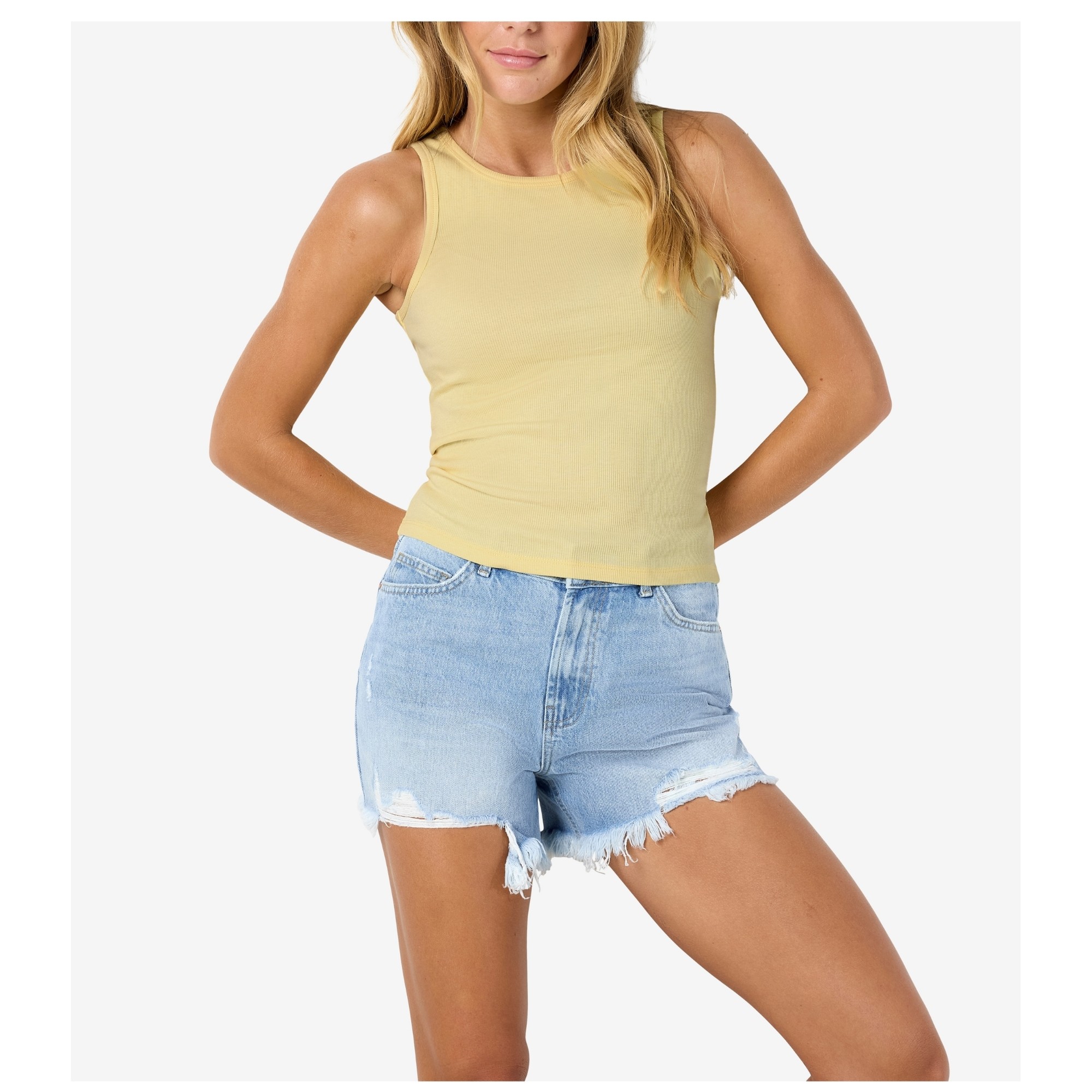 NOISY MAY Marškiniai be rankovių moterims, Geltona, Maya 2