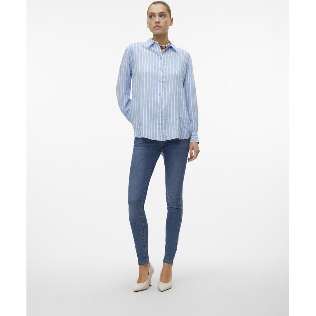 VERO MODA Marškiniai moterims, Mėlyna, Vmlinn shirts 6