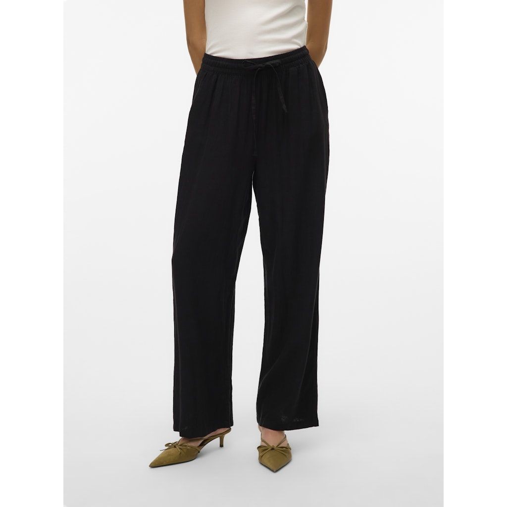 VERO MODA Kelnės moterims, Juoda, Linn pants 4
