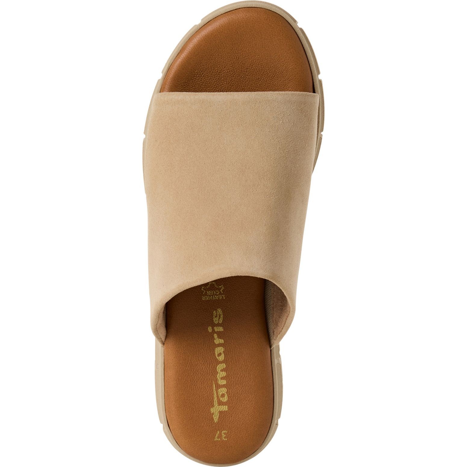 TAMARIS Šlepetės moterims, Smėlio, Wedge/plat mule 4