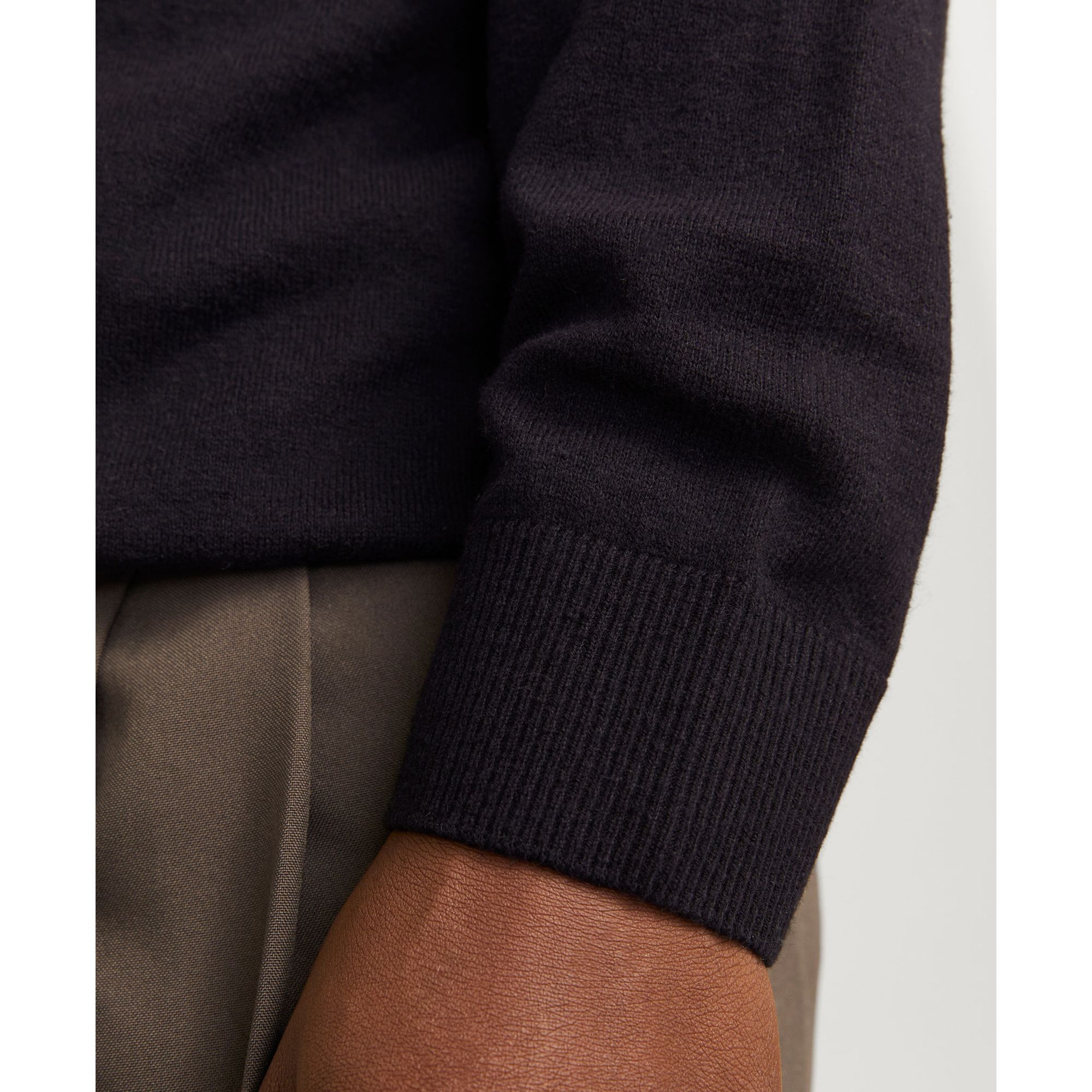 JACK & JONES Megztinis vyrams, Juoda, Emil knit polo half zip 4