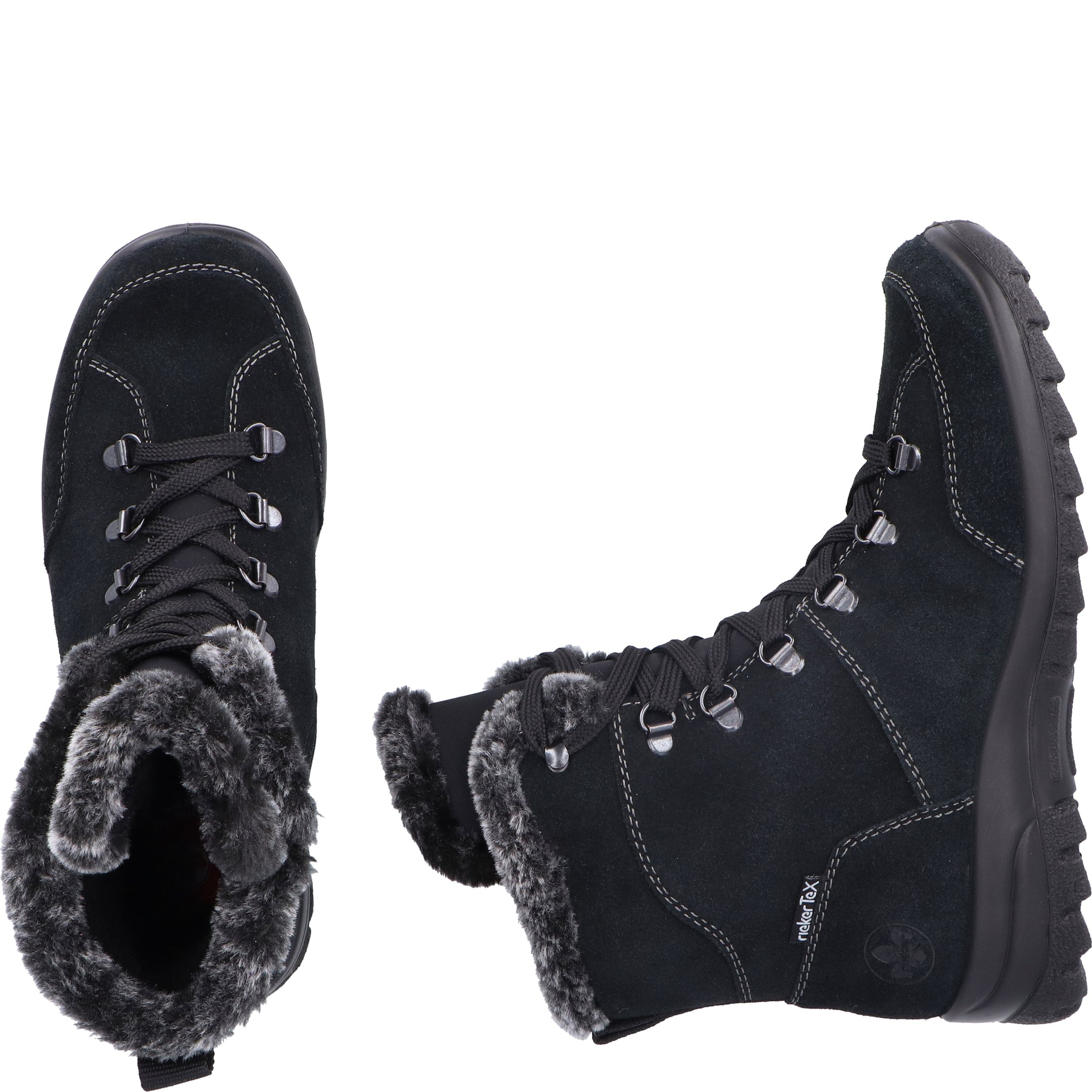 RIEKER Auliniai moterims, Juoda, Ladies mid height boots 12