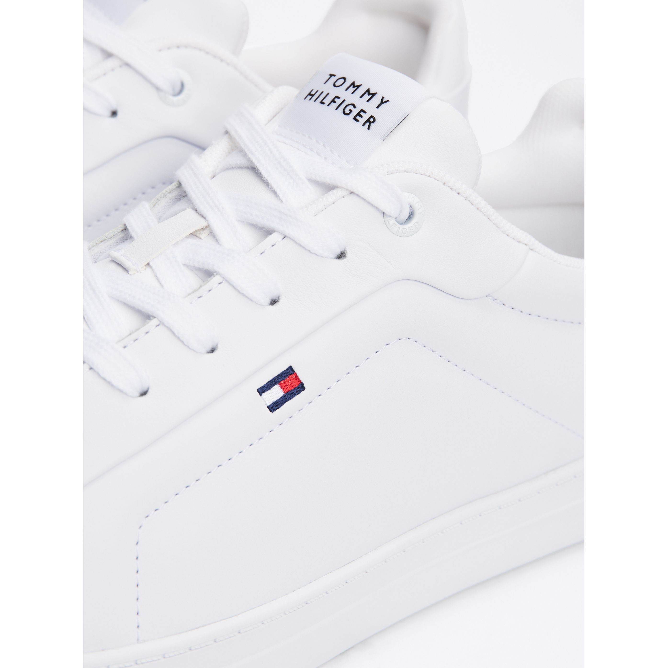 TOMMY HILFIGER Laisvalaikio bateliai vyrams, Balta, Icon court flag sneaker 8