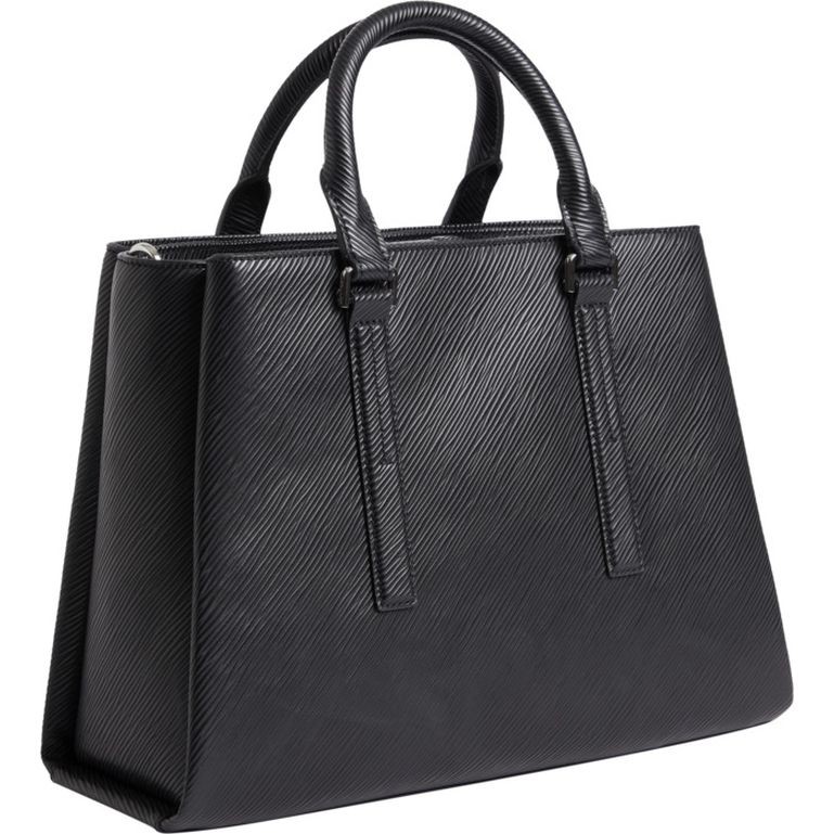 CALVIN KLEIN Rankinė per petį moterims, Juoda, ELEVATED TOTE MD SAFFIANO 2