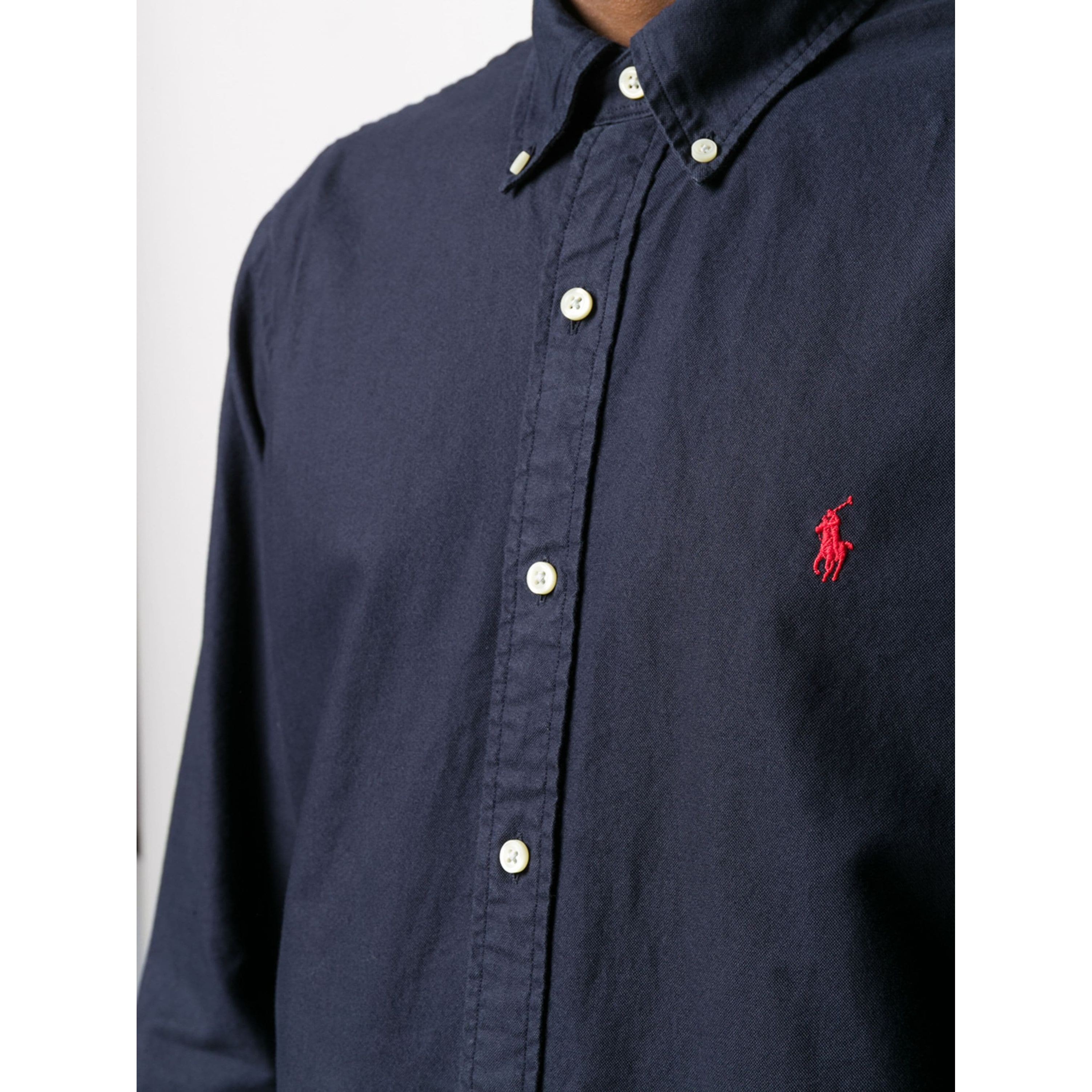 POLO RALPH LAUREN Marškiniai ilgomis rankovėmis vyrams, Mėlyna, Custom fit oxford shirt 3