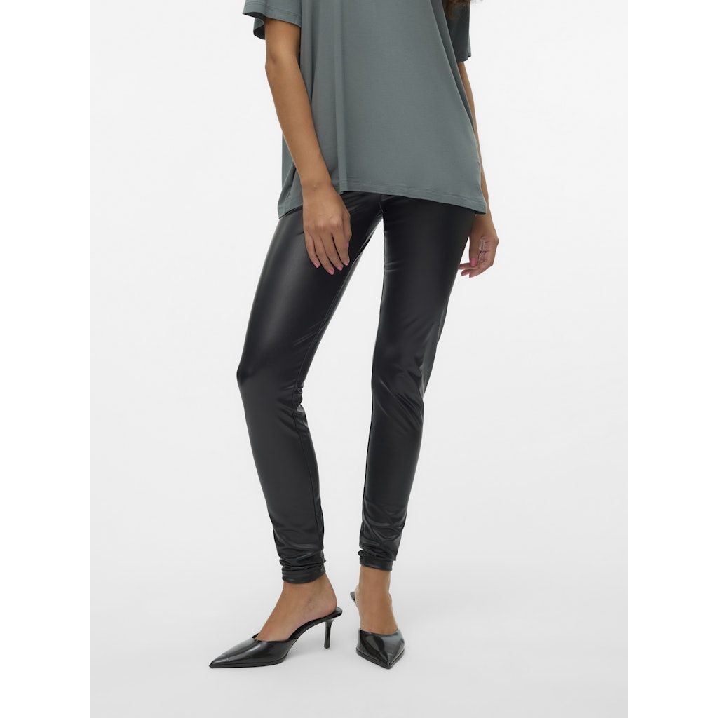 VERO MODA Odinės kelnės moterims, Juoda, Gana legging 3