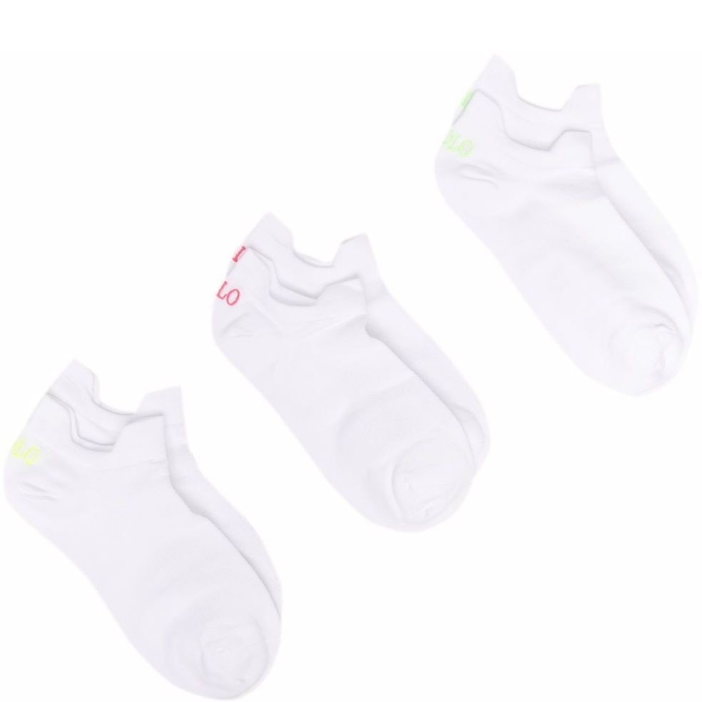 POLO RALPH LAUREN UW Kojinės moterims, Balta, Double tab 3-pack socks 1