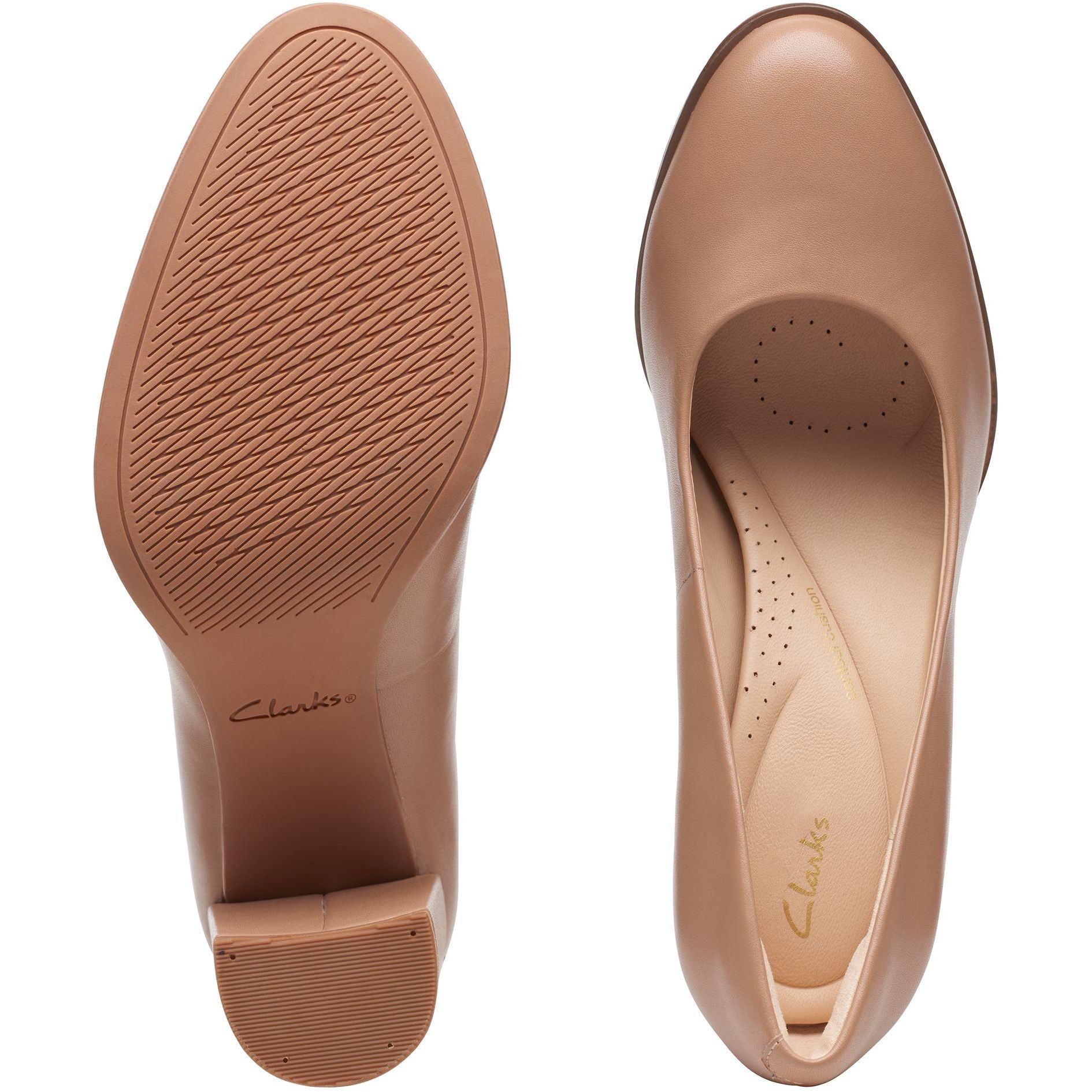 CLARKS Aukštakulniai moterims, Smėlio, Freva85 Court Pumps 6