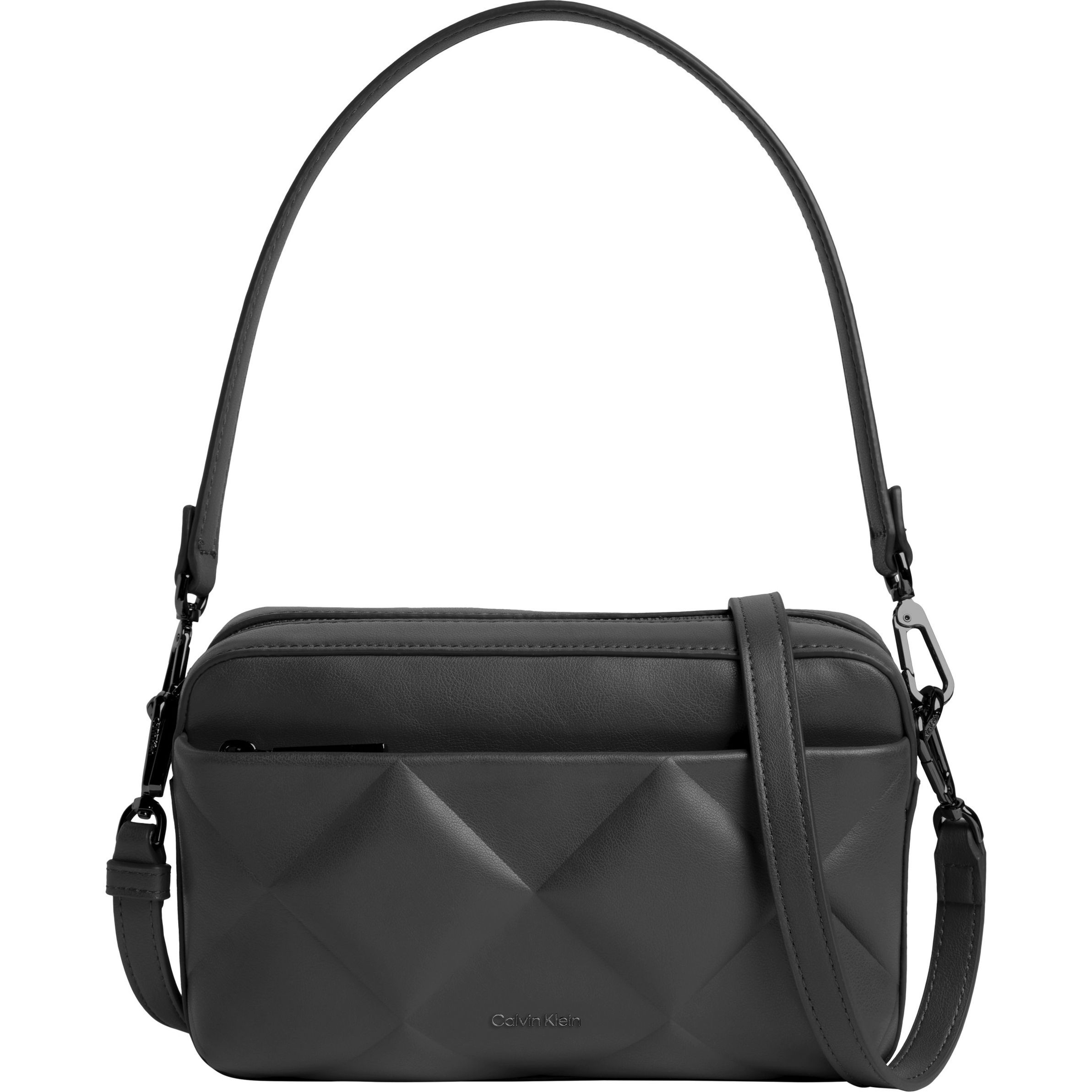 CALVIN KLEIN Rankinė per petį moterims, Juoda, Diamond quilt camera bag 1
