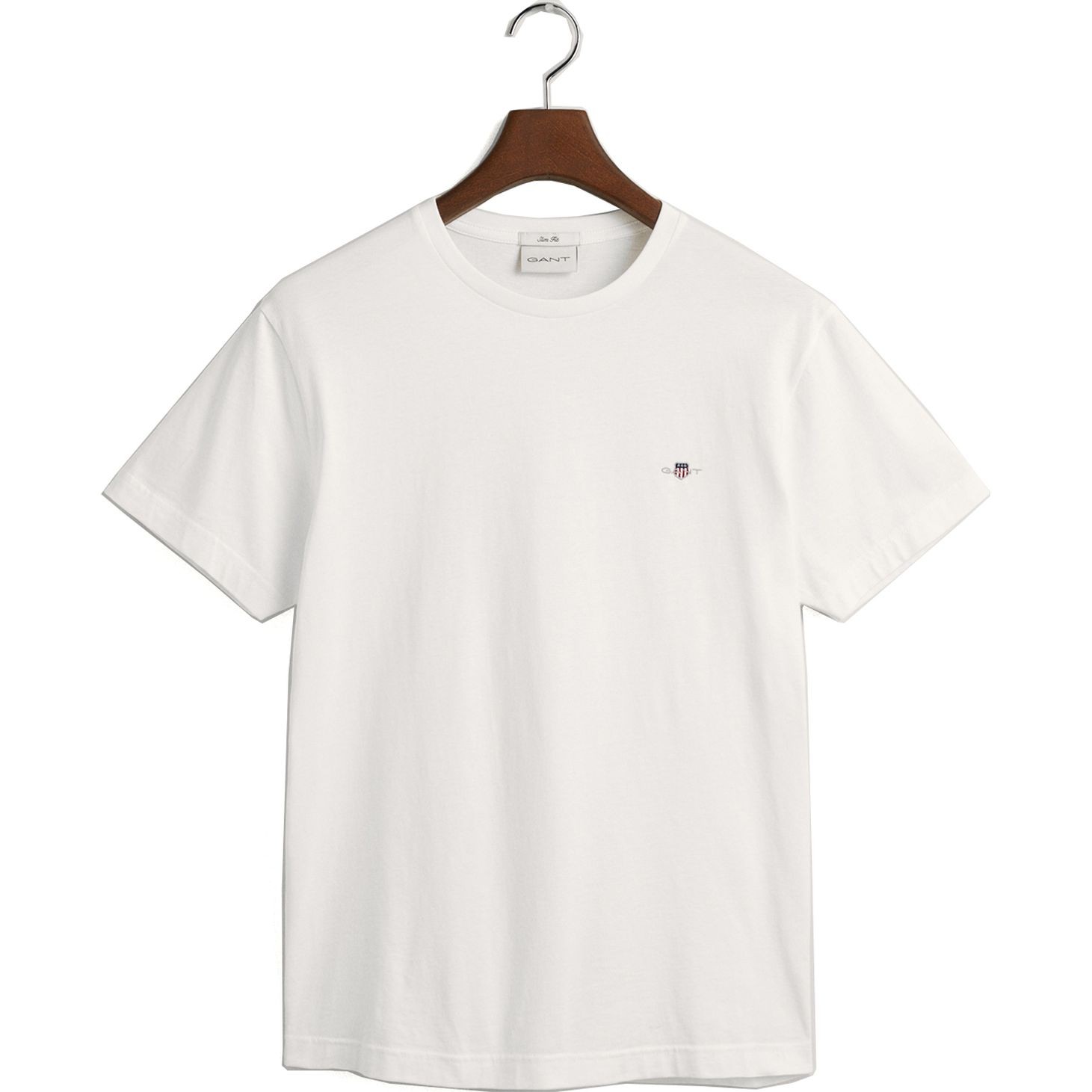 GANT Marškinėliai trump. rankovėmis vyrams, Balta, Slim shield ss t-shirt 1