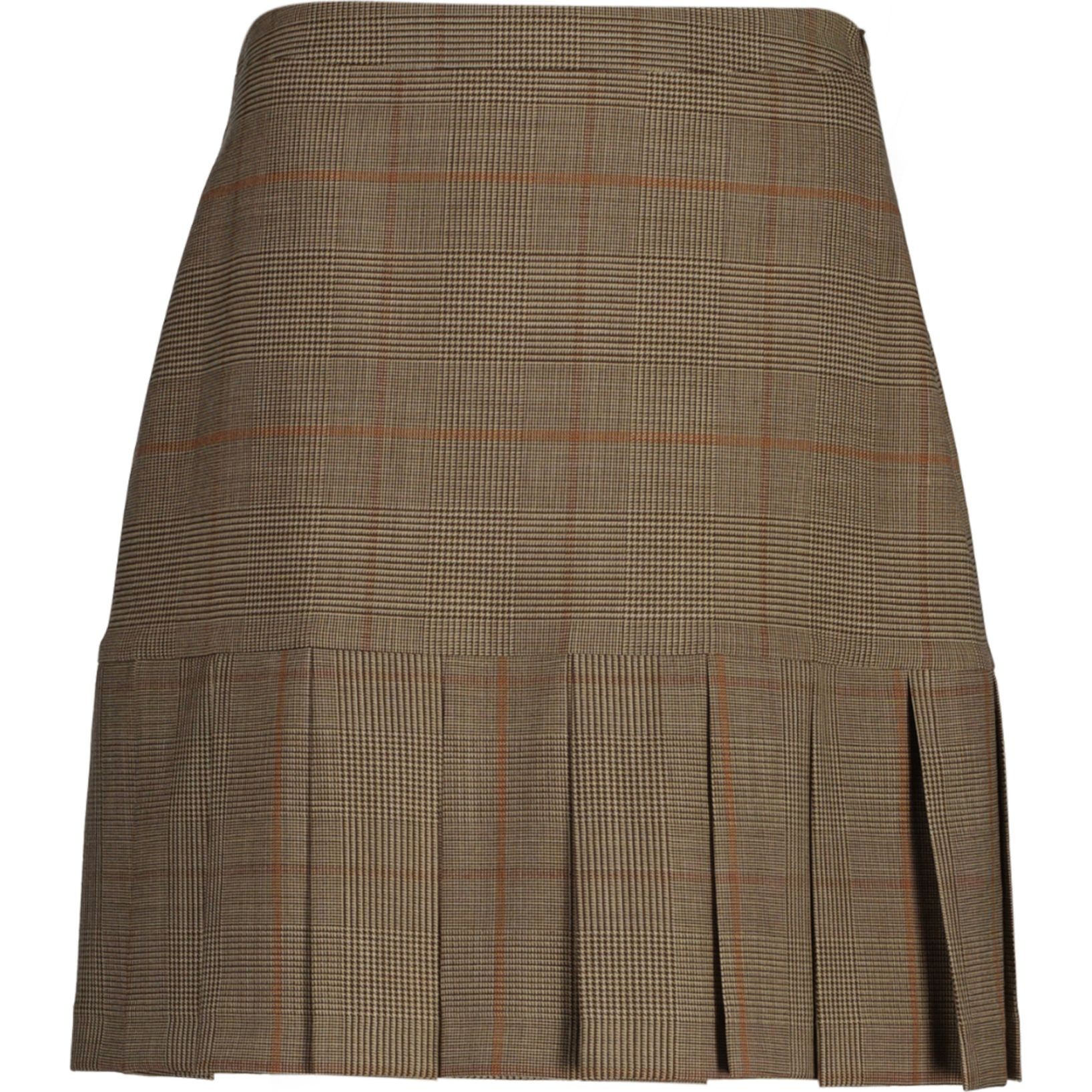 GANT Midi sijonas moterims, Ruda, Checked pleated skirt 1