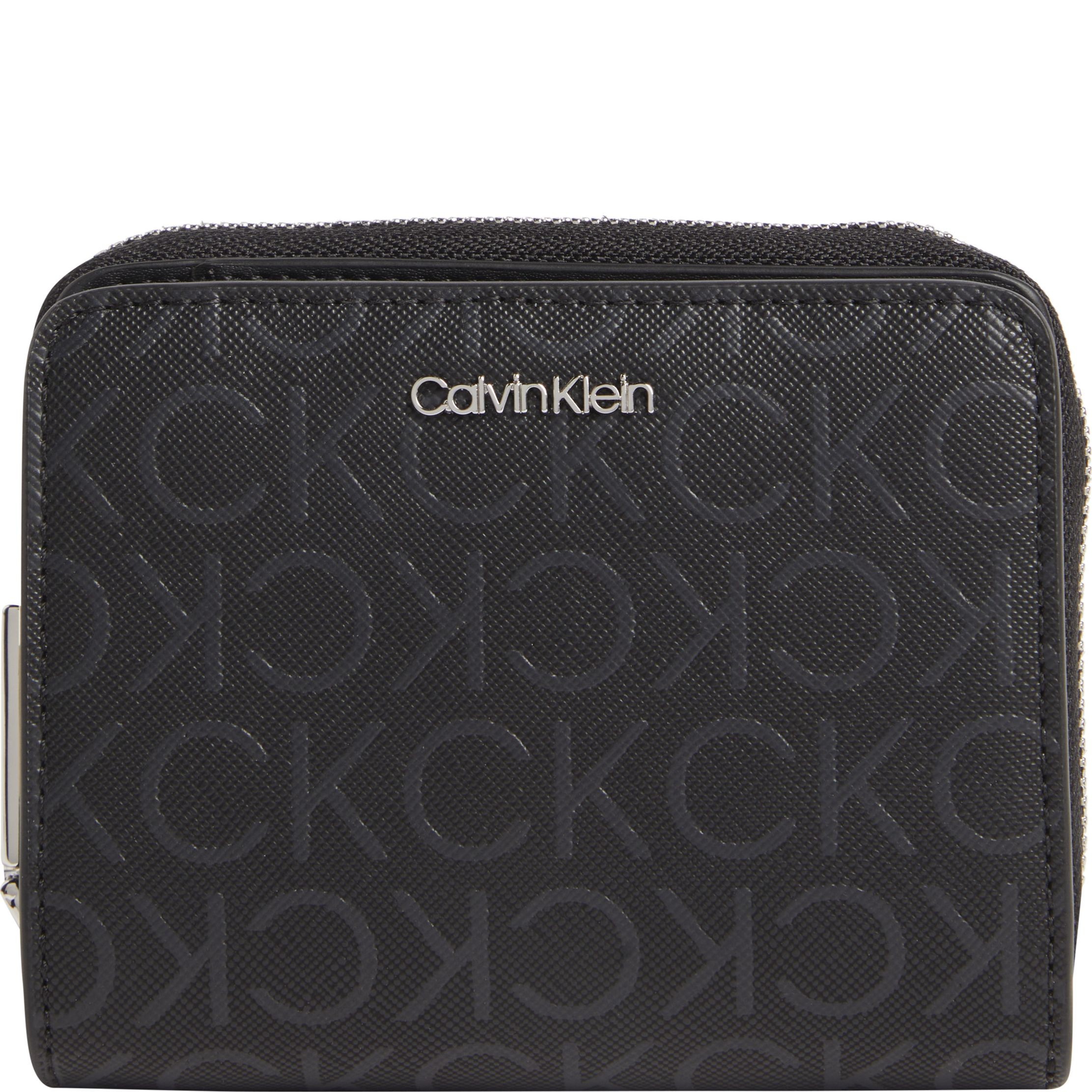CALVIN KLEIN Piniginė moterims, Juoda, Must zip around wallet 1