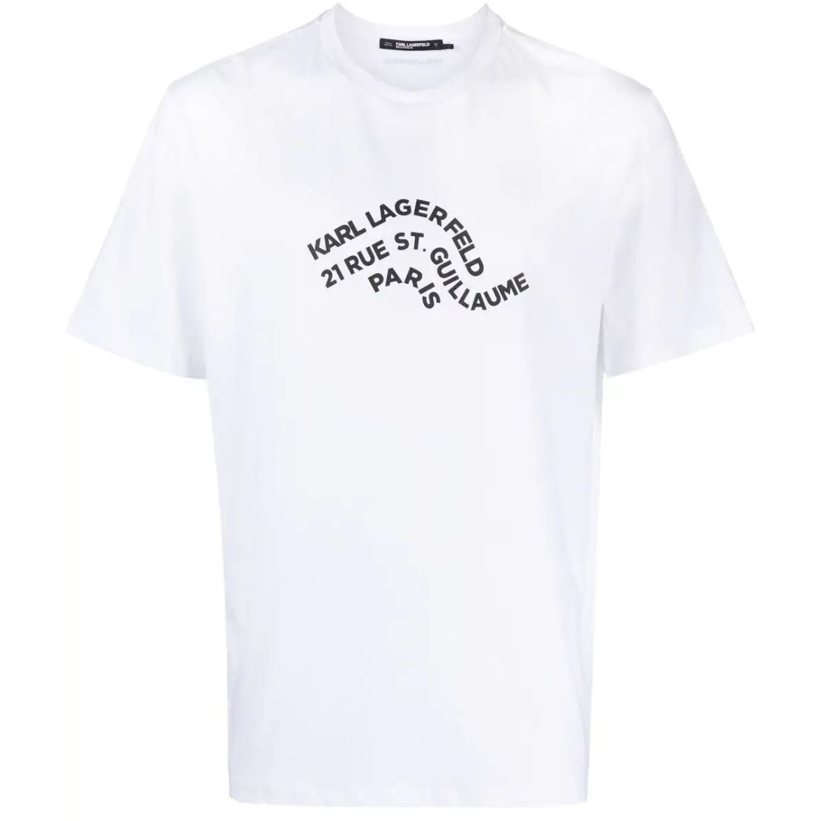 KARL LAGERFELD Marškinėliai trump. rankovėmis vyrams, Balta, Wave logo relaxed t-shirt 1