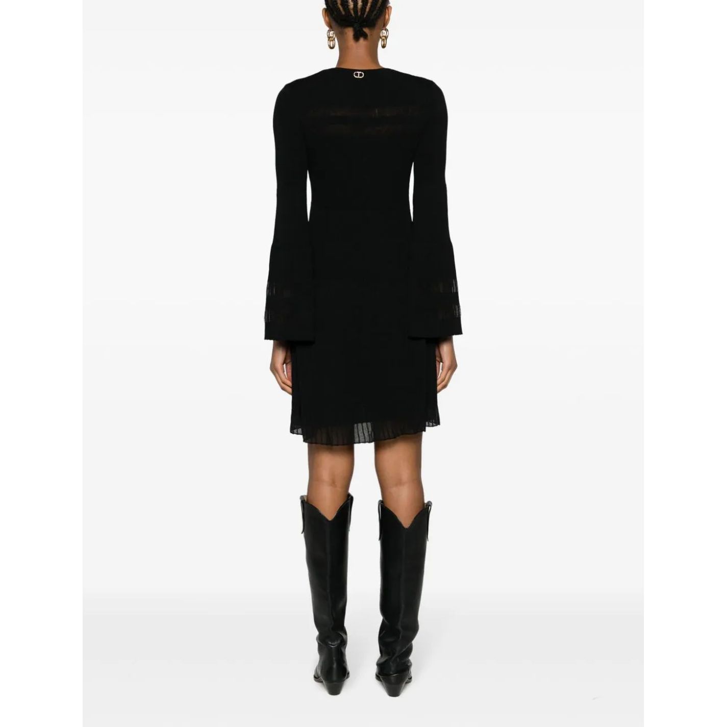 TWINSET Mini suknelė moterims, Juoda, V-neck mini dress 4