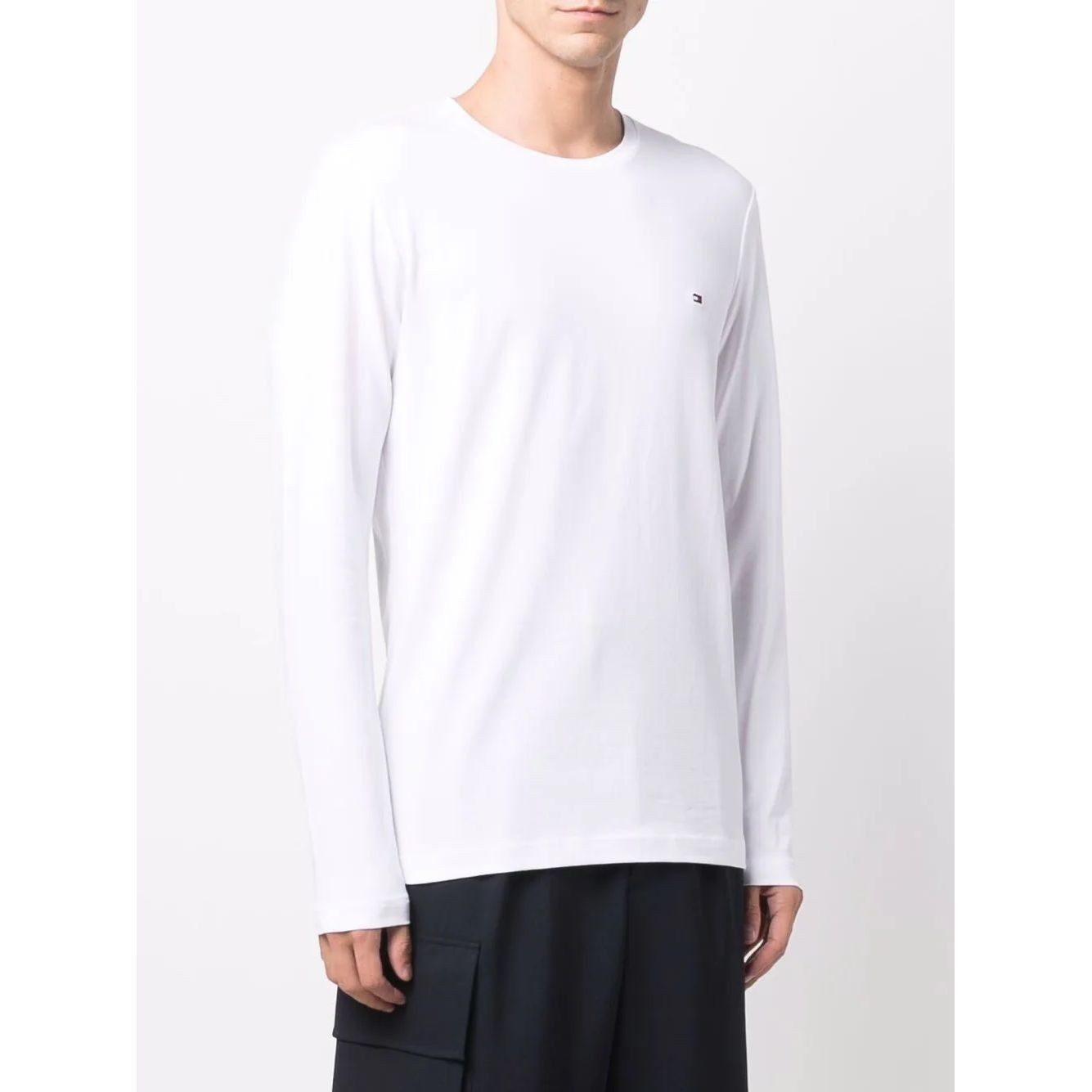 TOMMY HILFIGER Palaidinės vyrams, Balta, Stretch slim long sleeve tee 3