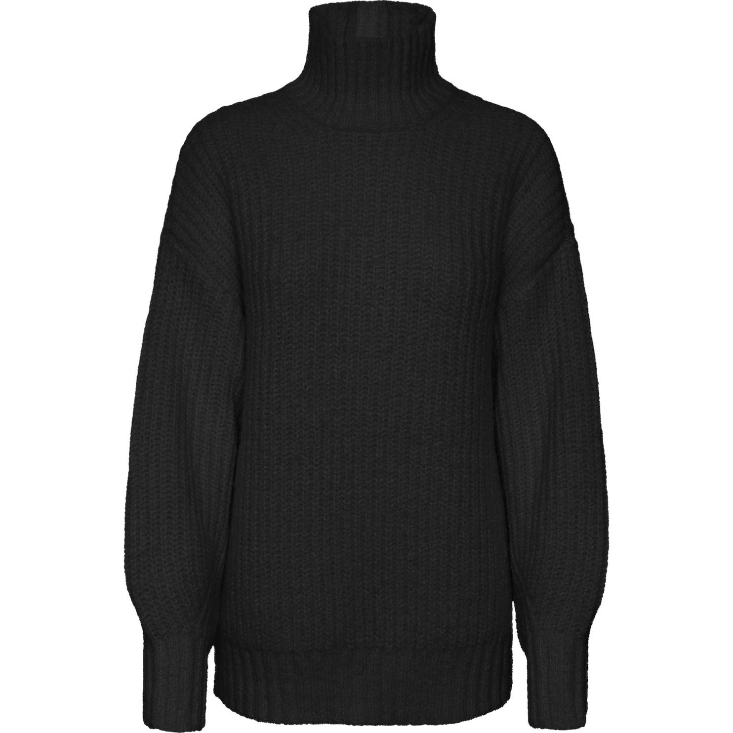 VERO MODA Megztinis moterims, Juoda, VMWILDA LS HIGHN