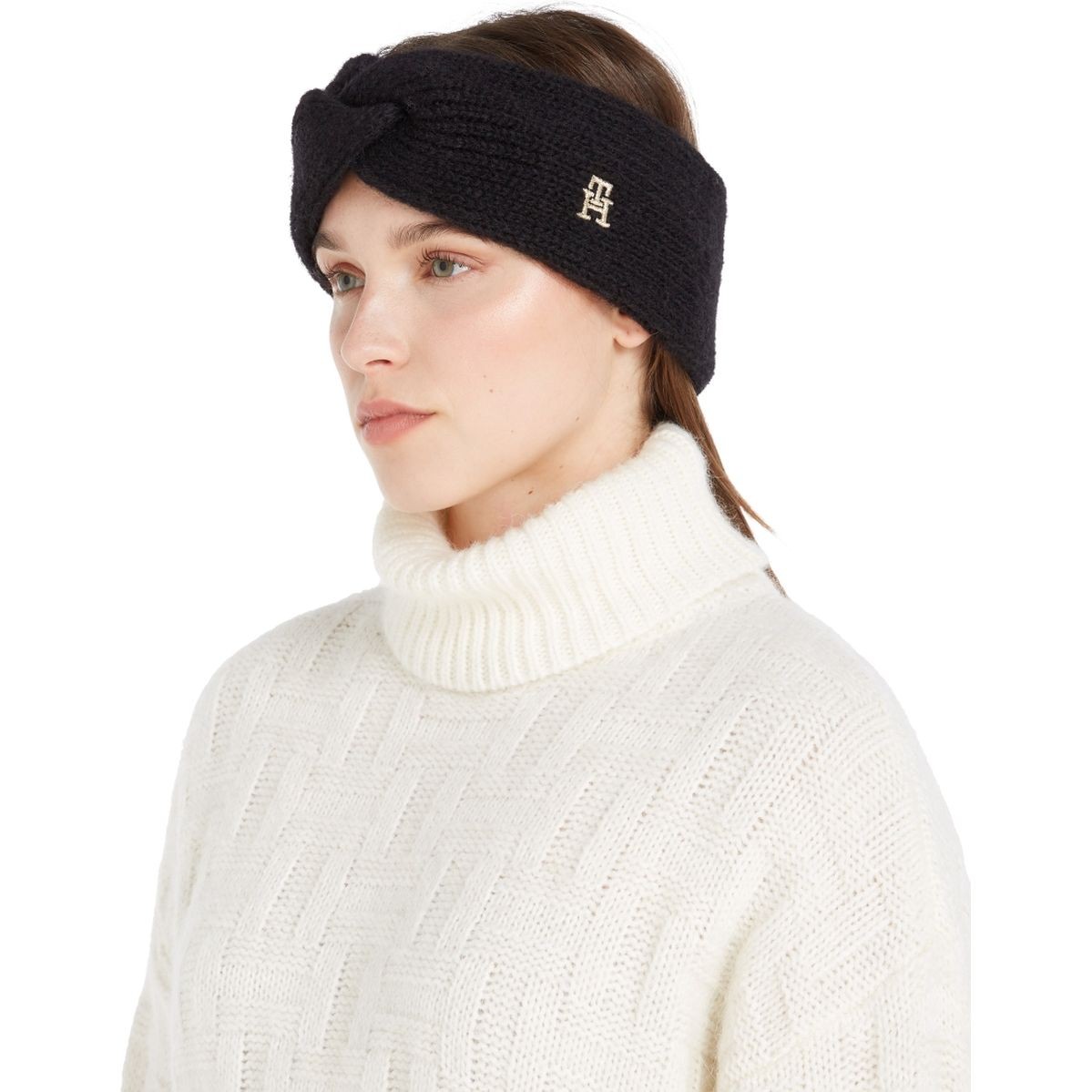 TOMMY HILFIGER Kepurė moterims, Juoda, Timeless headband cap 4