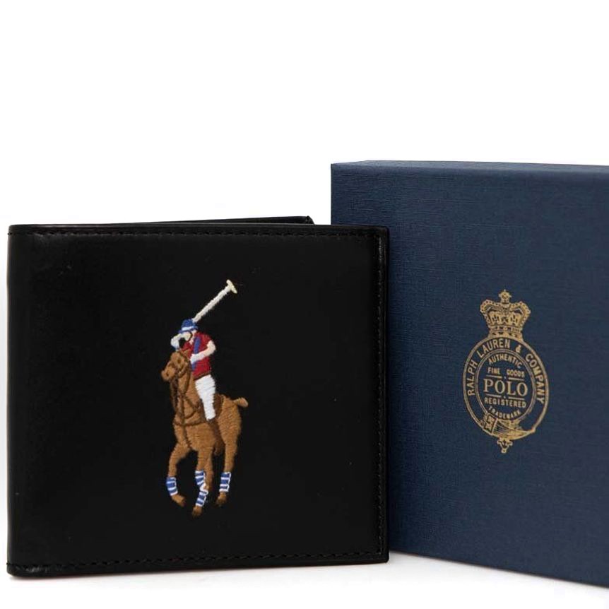 POLO RALPH LAUREN Piniginė vyrams, Juoda, Medium wallet 3