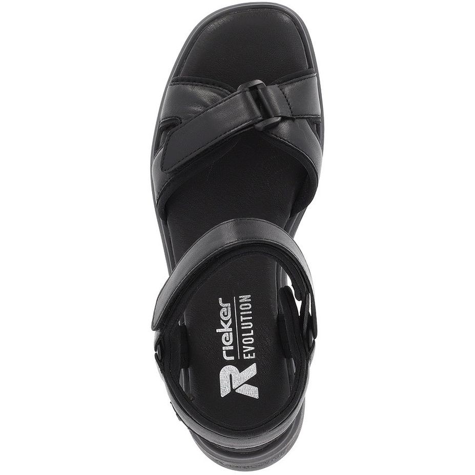 RIEKER Basutės moterims, Juoda, SANDALS 6