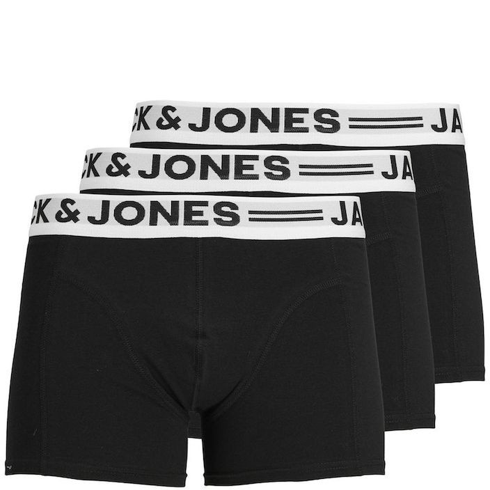 JACK & JONES Ilginti apatiniai vyrams, Juoda, SENSE TRUNKS 3-PACK NOOS 1