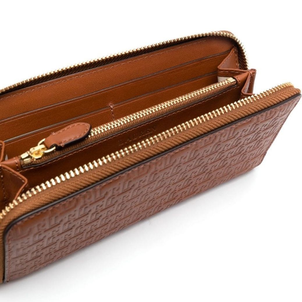 LAUREN RALPH LAUREN Piniginė moterims, Ruda, Zip cont large wallet 3