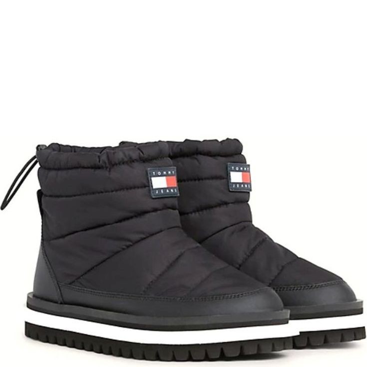 TOMMY JEANS Aulinukai moterims, Juoda, Padded flat boot 1