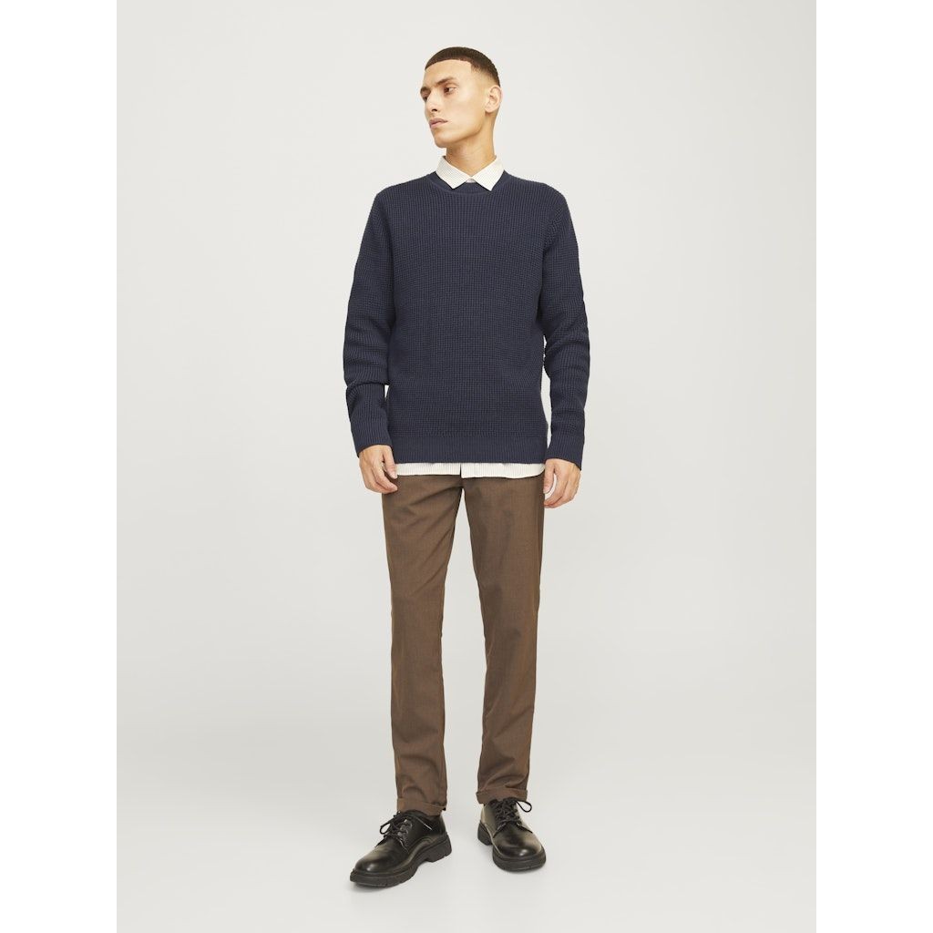 JACK & JONES Megztinis vyrams, Mėlyna, Viggo waffle knit crew neck 4