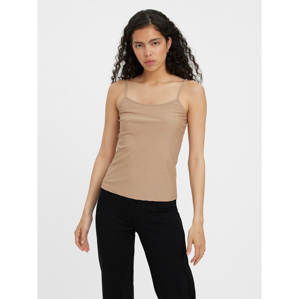 VERO MODA Naktiniai marškiniai moterims, Smėlio, VMMERLE SINGLET TOP 2