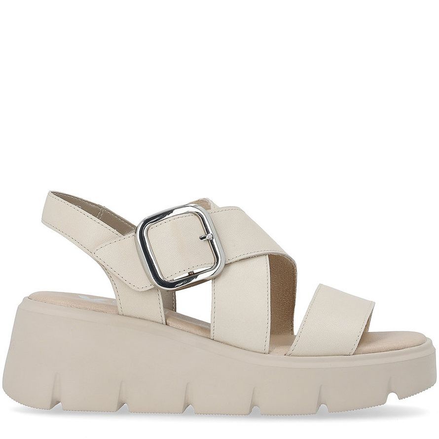 RIEKER Basutės moterims, Smėlio, SANDALS 4