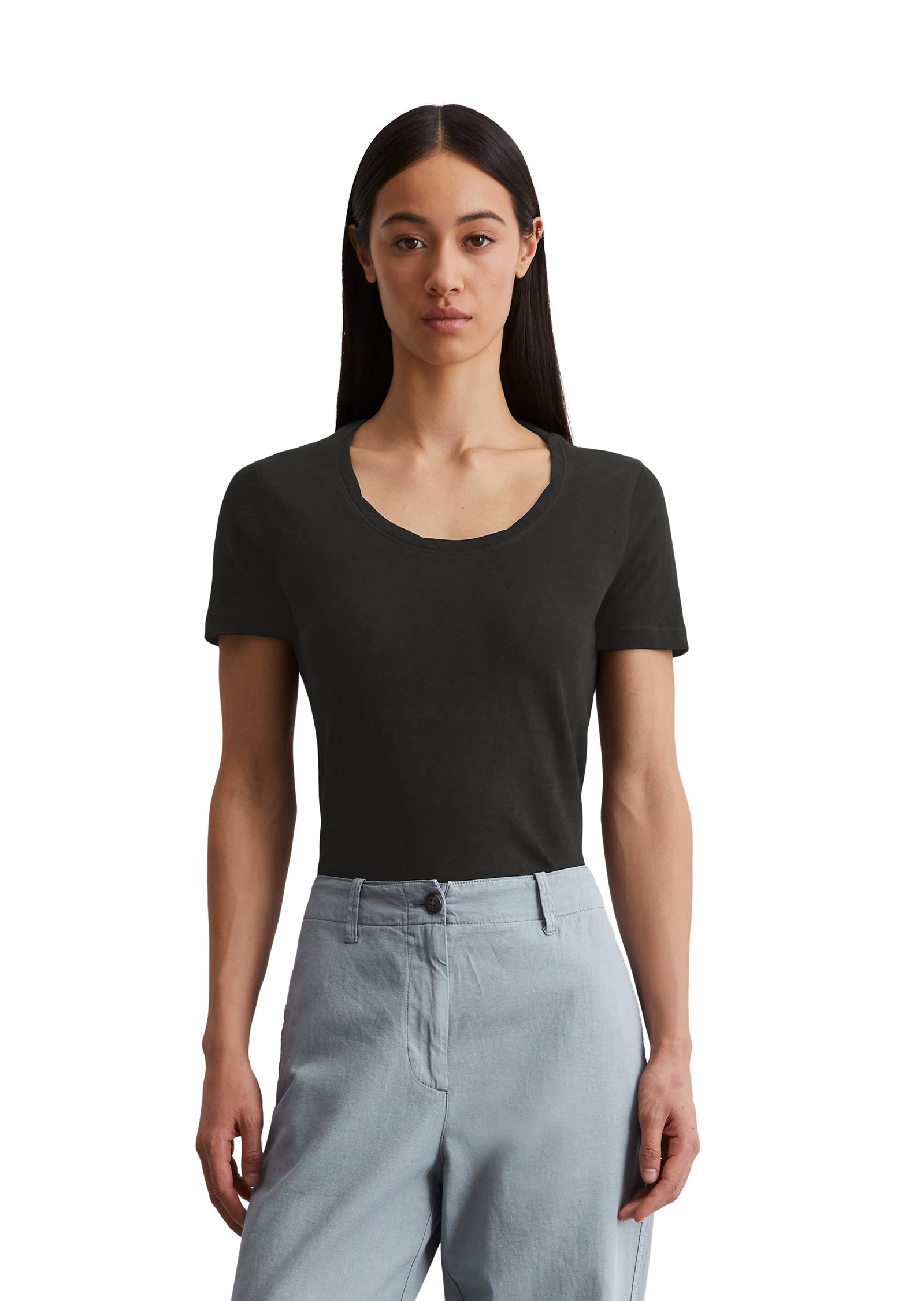 MARC O'POLO Marškinėliai trump. rankovėmis moterims, Juoda, Tshirts sh 503226151057 2