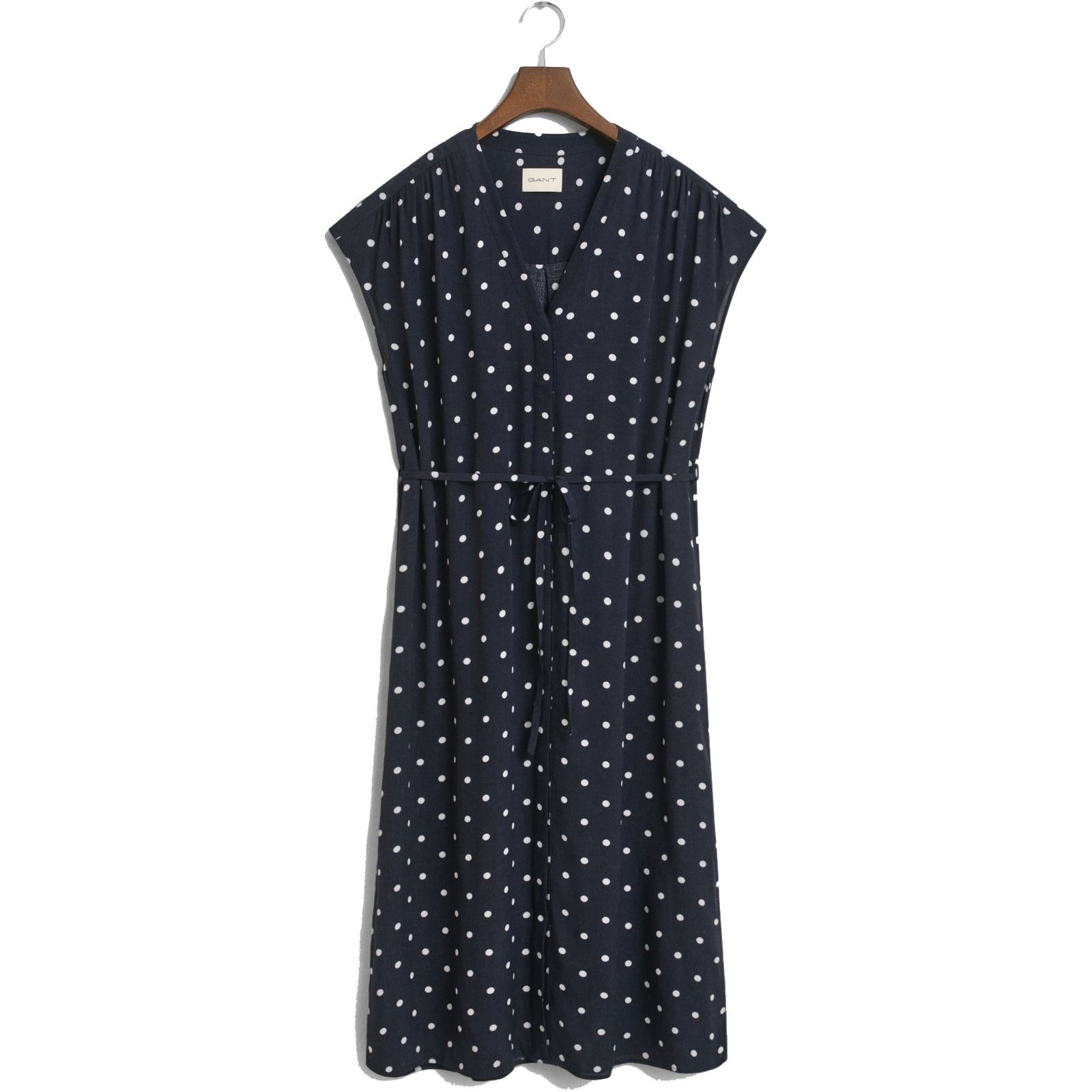 GANT Midi suknelė moterims, Mėlyna, rel dot print caftan dress 1