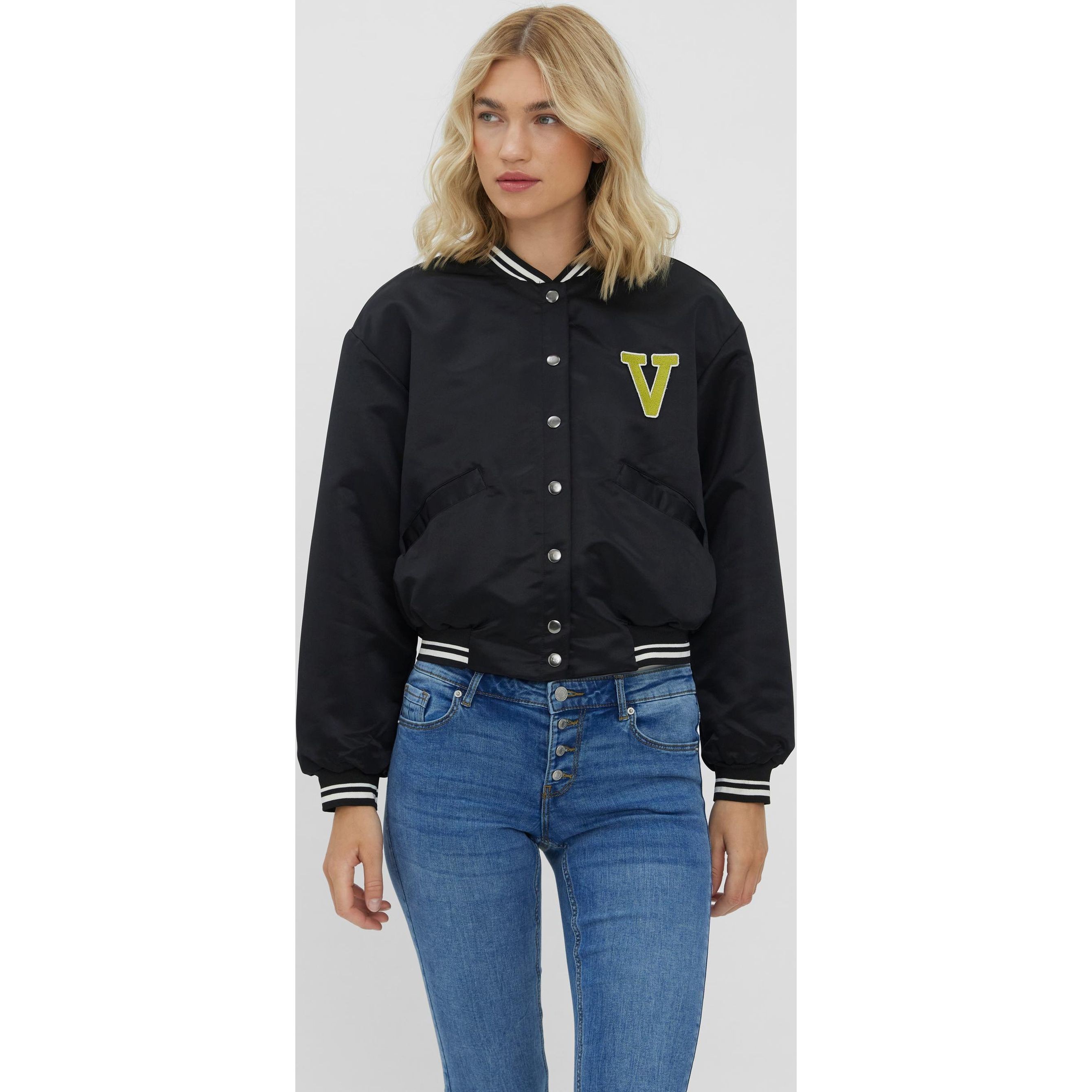 VERO MODA Bleiserid moterims, Must, VMCAJA L/S BOMBER FD21 PY 2