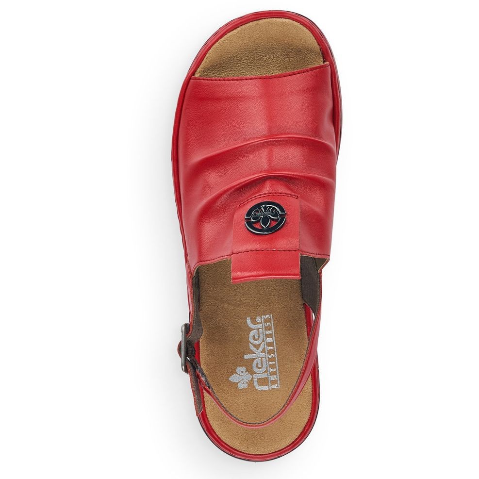 RIEKER Basutės moterims, Raudona, SANDALS 4