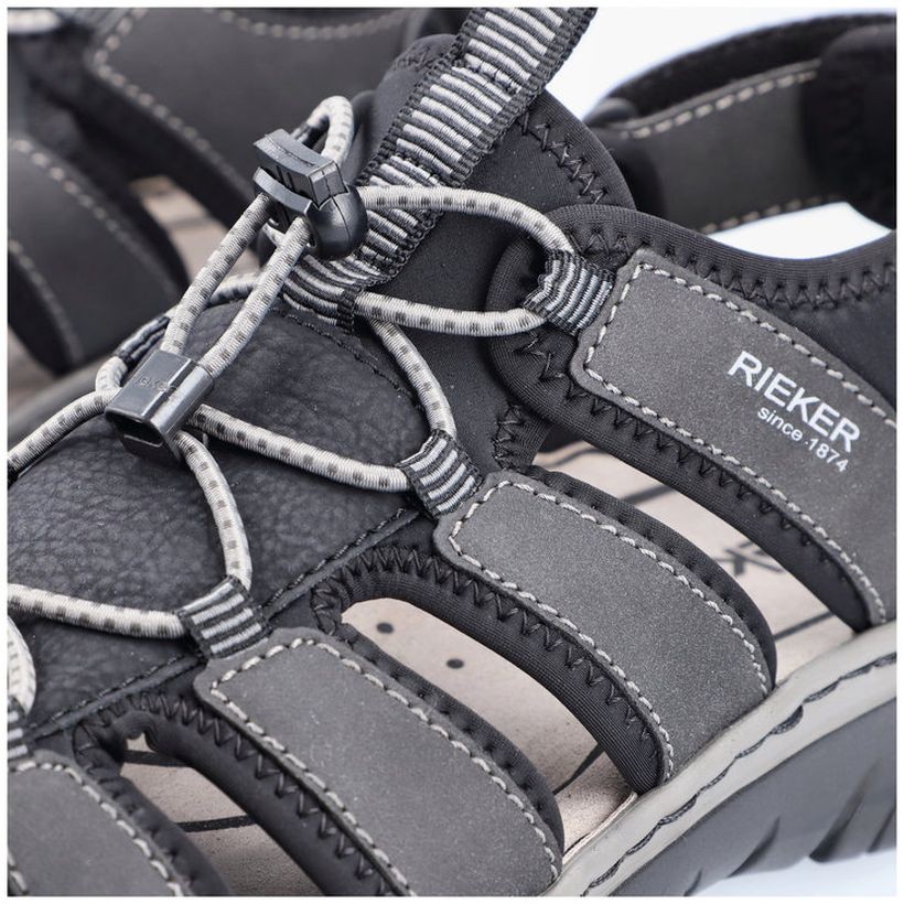 RIEKER Basutės vyrams, Juoda, SANDALS 8