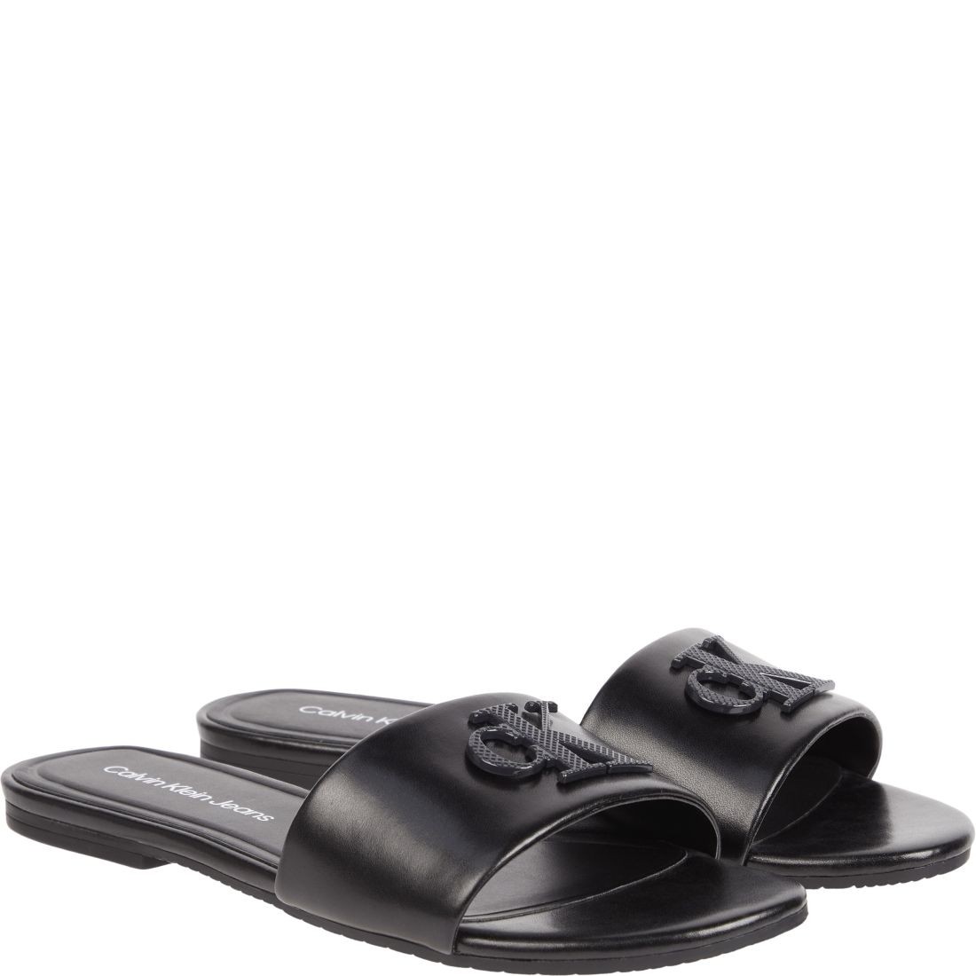 CALVIN KLEIN JEANS Šlepetės moterims, Juoda, Flat sandal slide 1