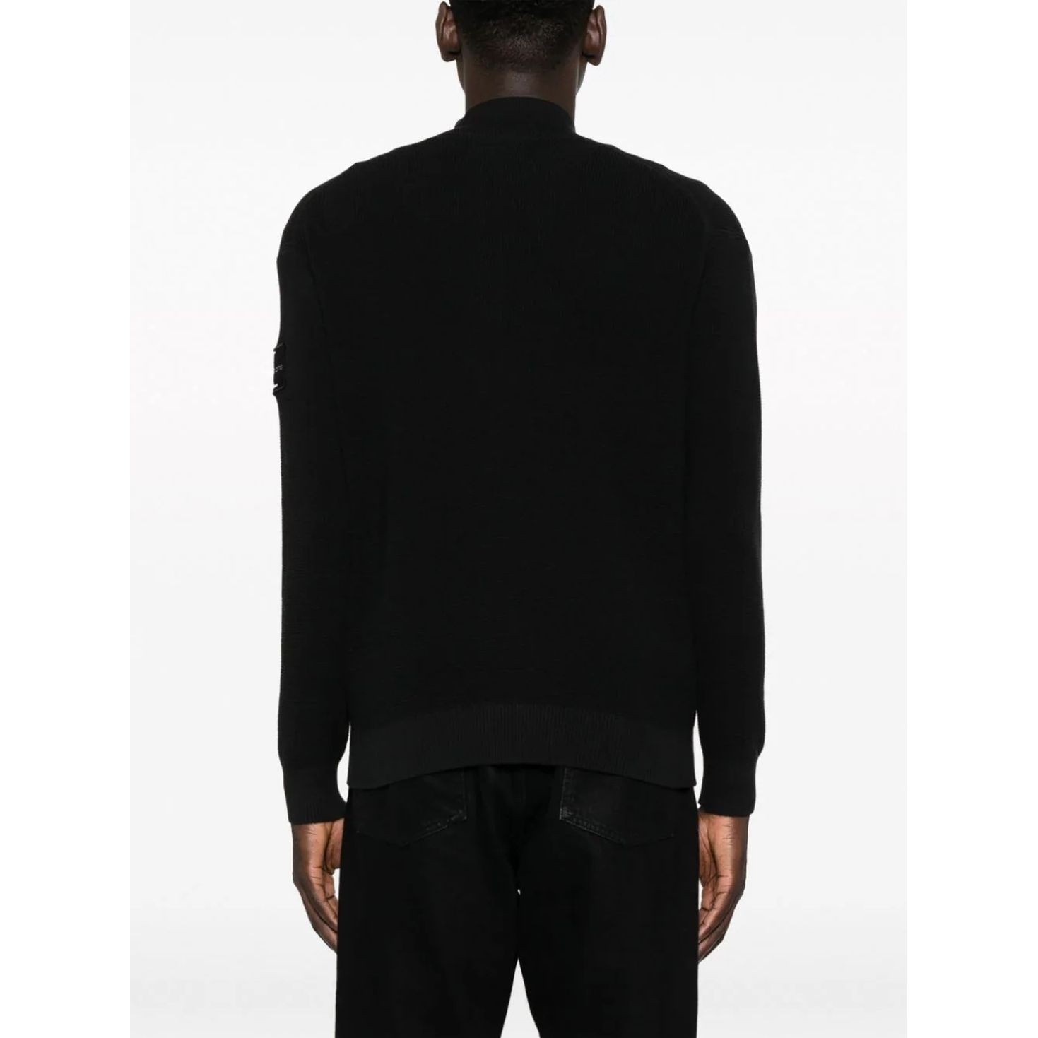 CALVIN KLEIN JEANS Kardiganas vyrams, Juoda, Core badge sweater zip through 3