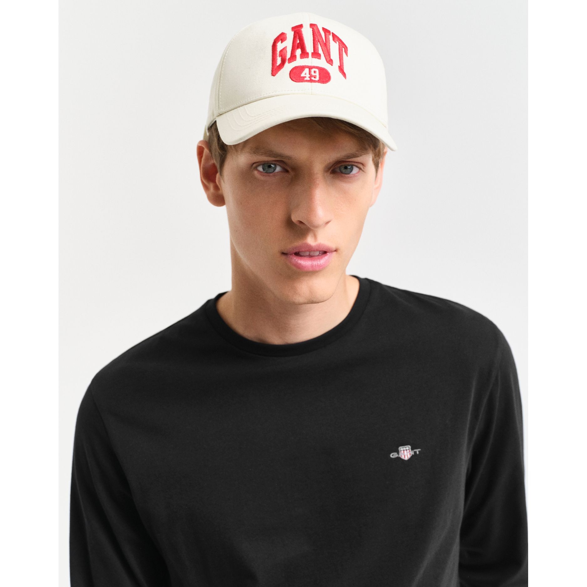 GANT Marškinėliai ilgom. rankovėmis vyrams, Juoda, reg shield ls t-shirt 4