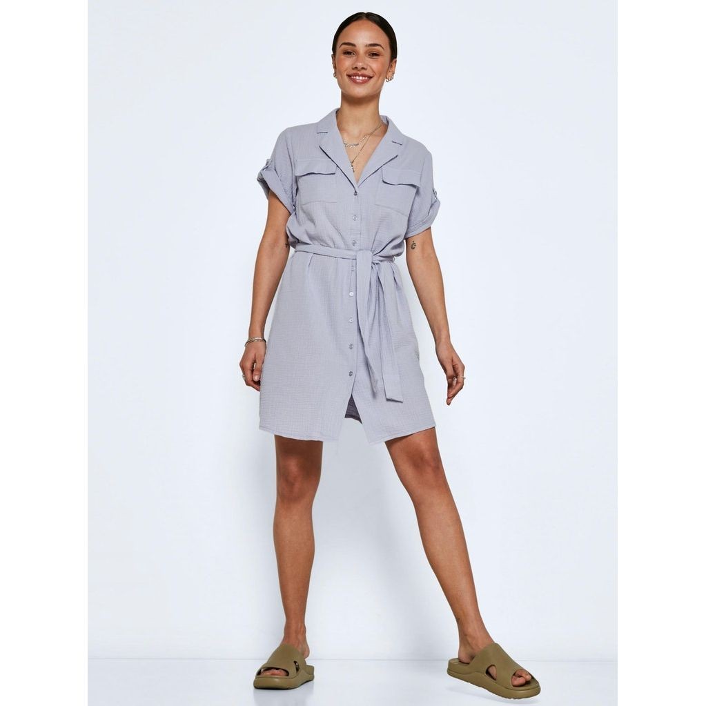 NOISY MAY Maxi suknelė moterims, Violetinė, NMLILLA S/S BELTED DR 6