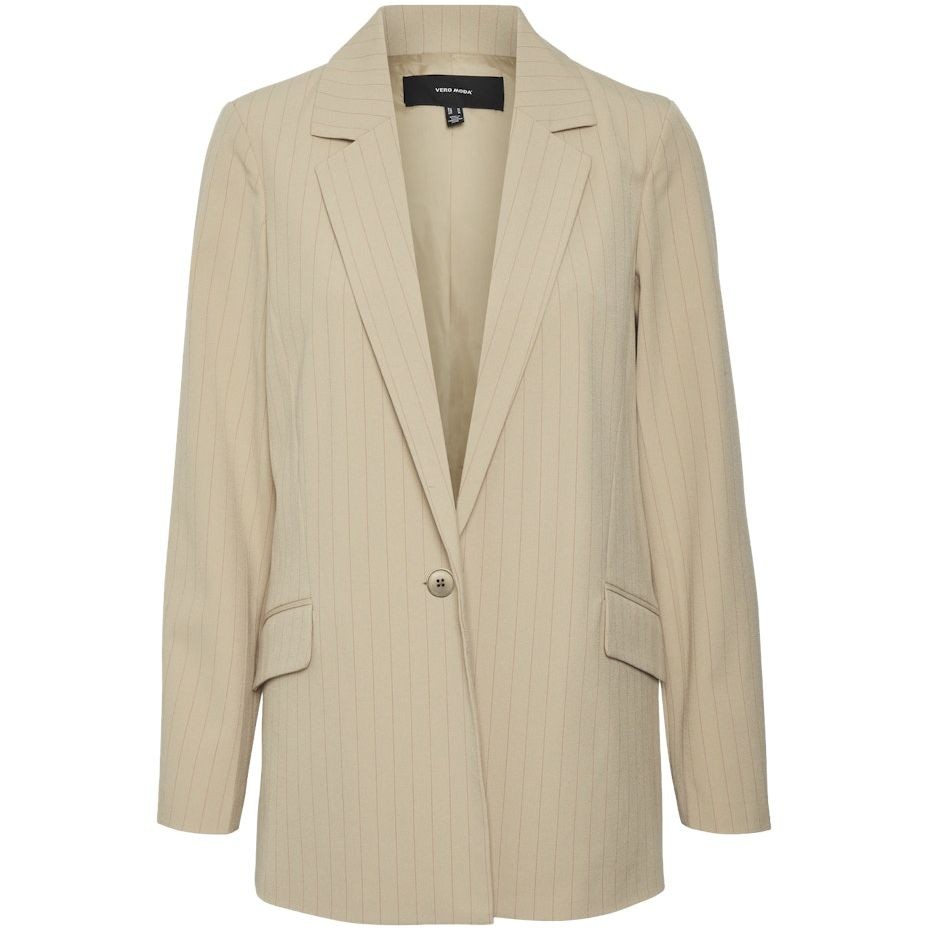 VERO MODA Švarkas moterims, Smėlio, VMLISTAKIA LS PINSTRI 1