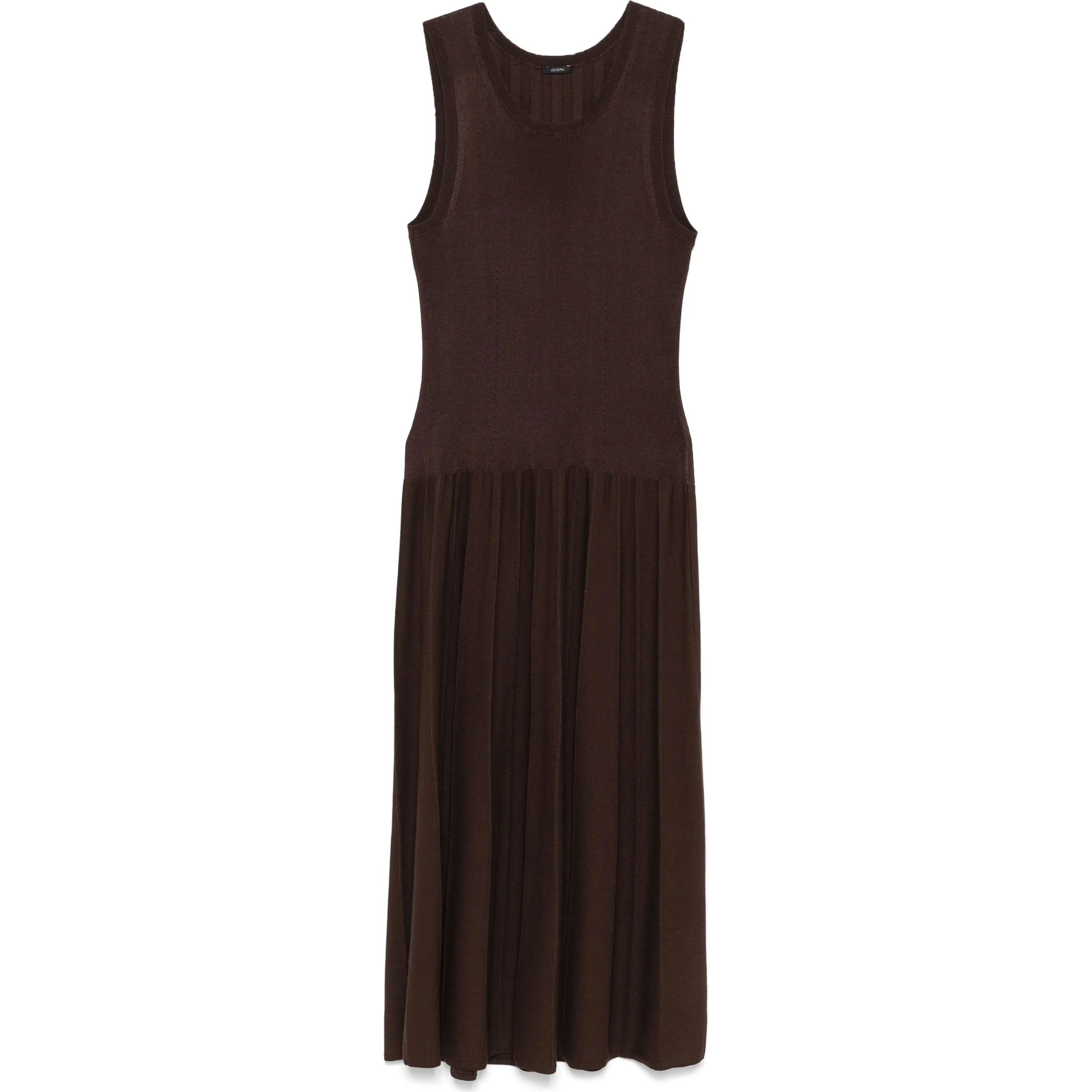 JOSEPH Midi suknelė moterims, Ruda, Ribbed midi dress