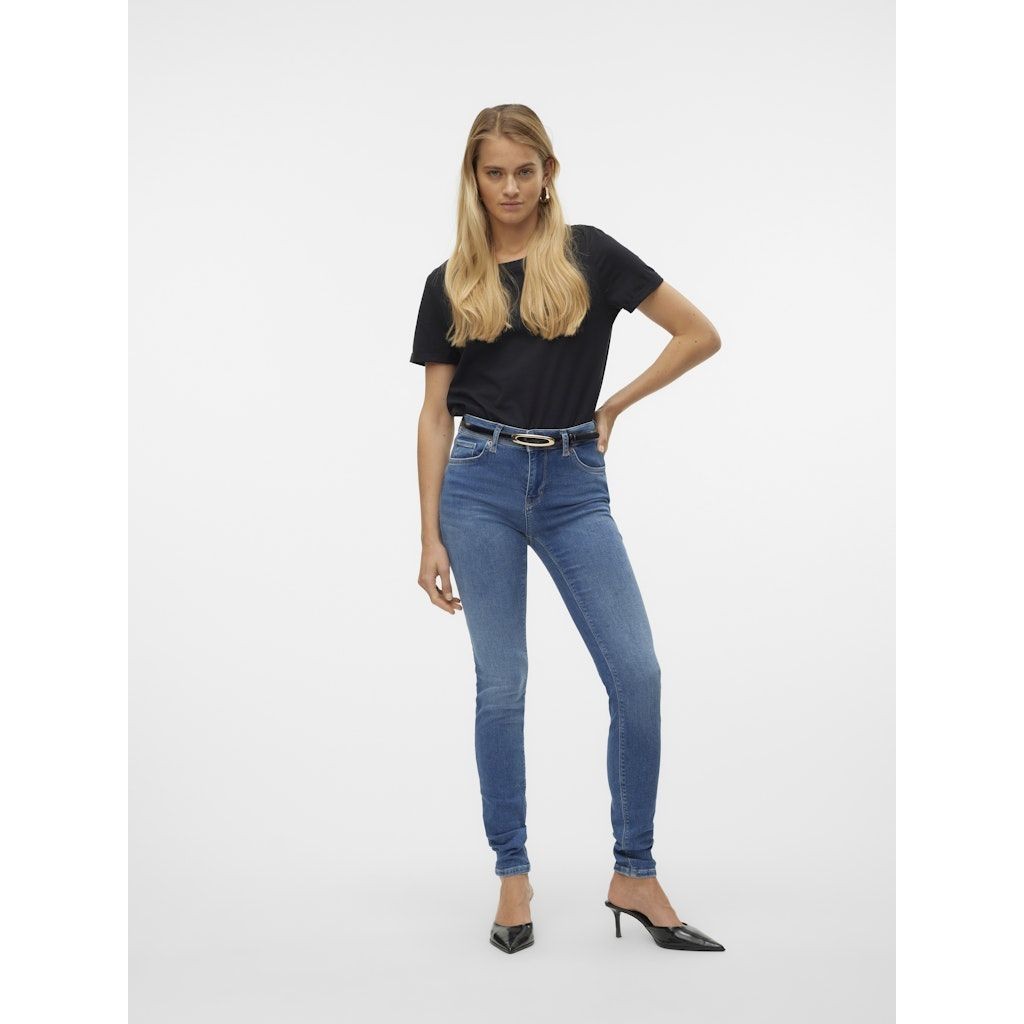 VERO MODA Slim džinsai moterims, Mėlyna, VMLUX MR SLIM JEANS 5
