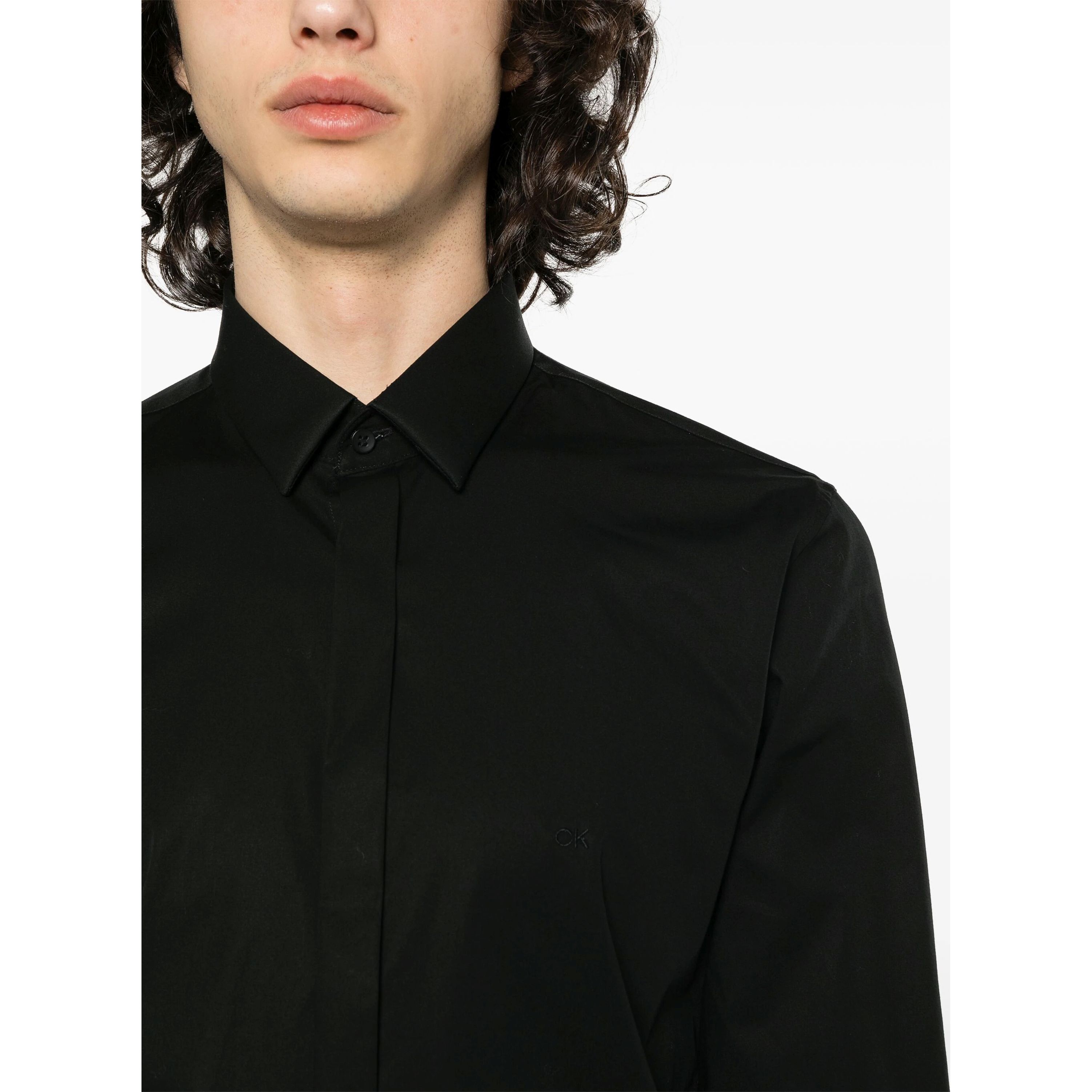 CALVIN KLEIN Marškiniai ilgomis rankovėmis vyrams, Juoda, L/s shirt 4