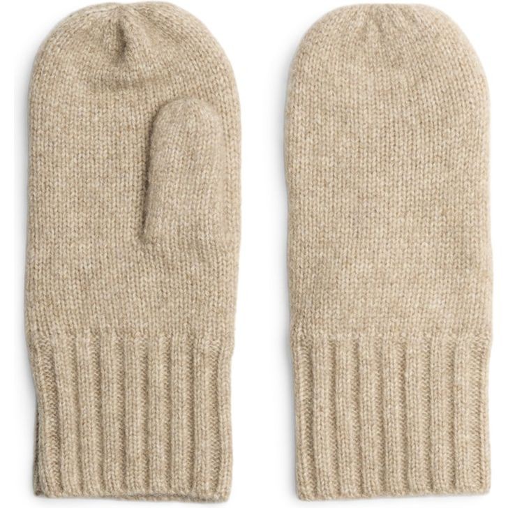 PIECES Kumštinės pirštinės moterims, Smėlio, Mocca mittens