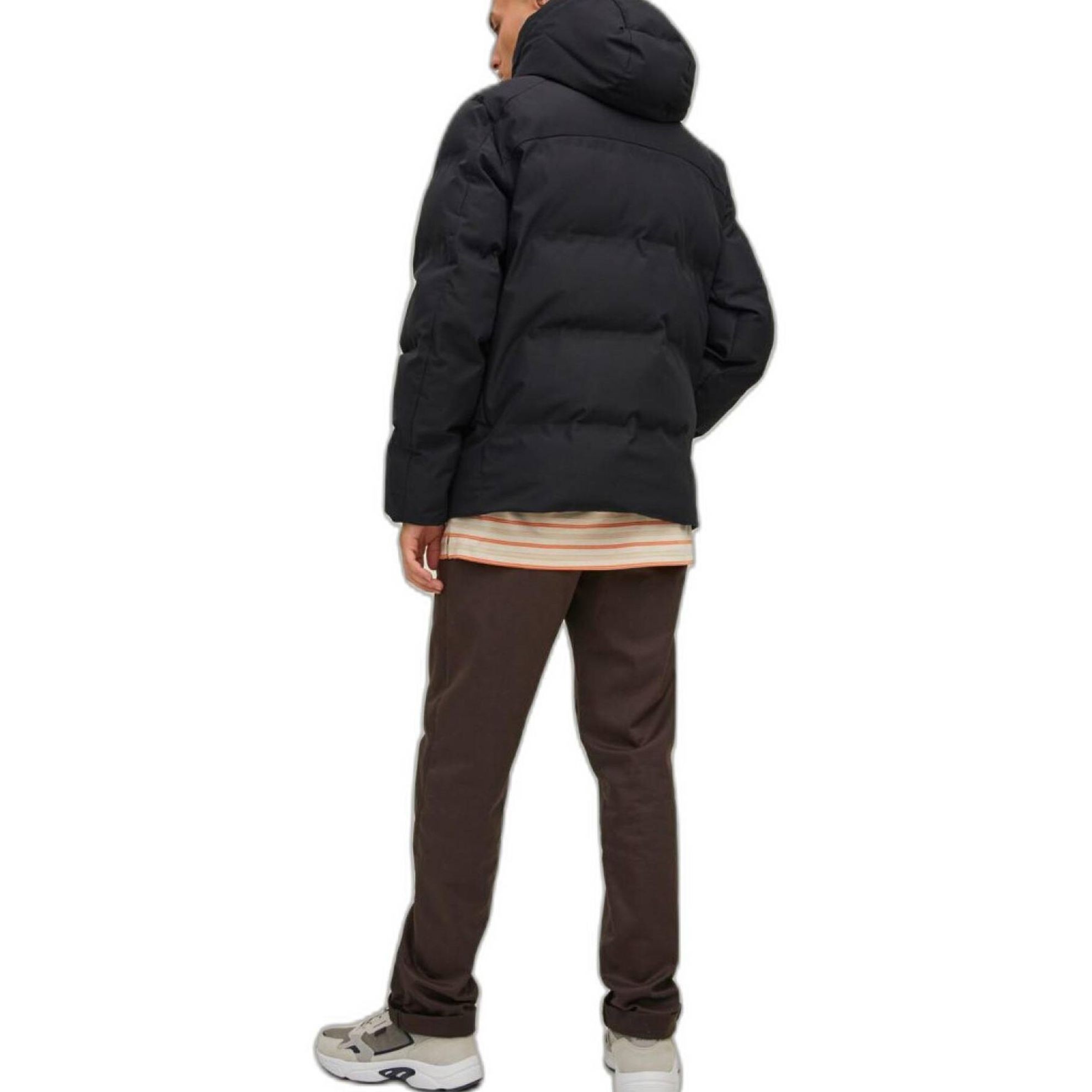JACK & JONES Striukė vyrams, Juoda, JCOHEAT PUFFER JACKE 3