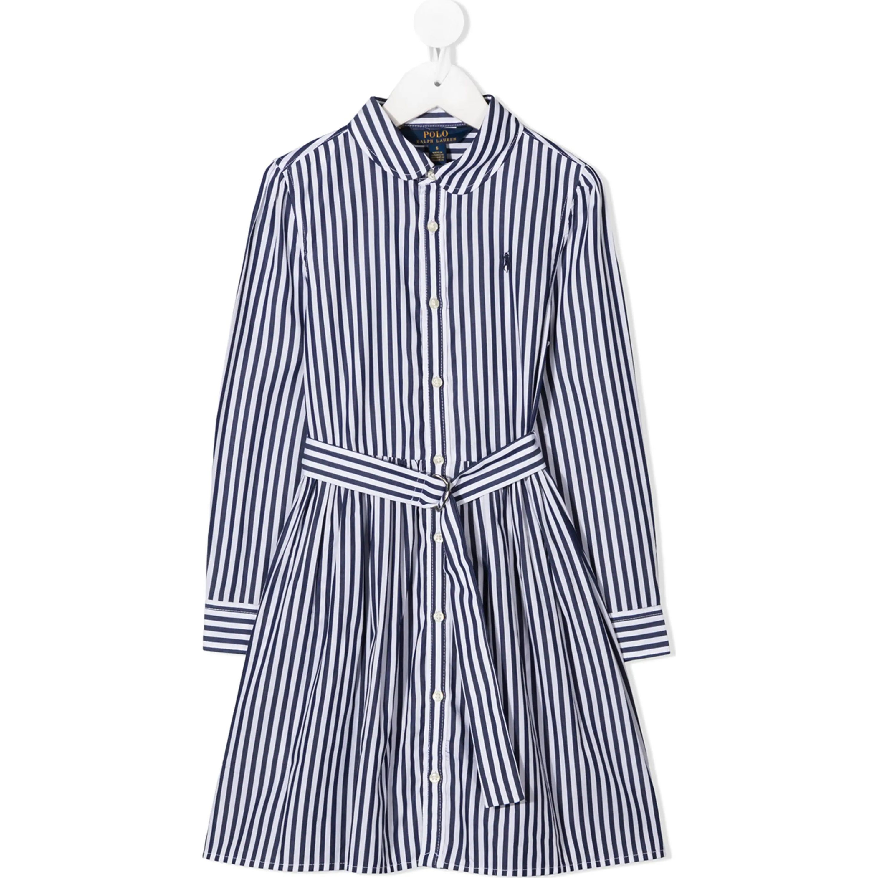 RALPH LAUREN KIDS Midi suknelė mergaitėms, Mėlyna, Long sleeve bengal dresses 1