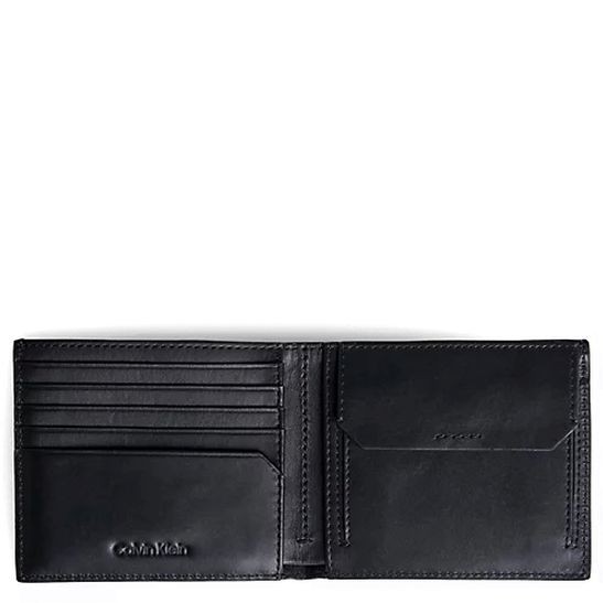 CALVIN KLEIN Piniginė vyrams, Juoda, Bifold 5cc w/coin 3