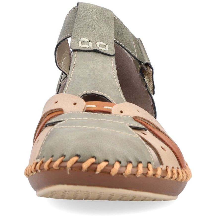 RIEKER Basutės moterims, Žalia, SANDALS 12