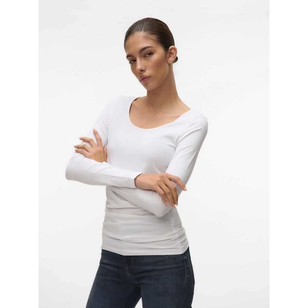 VERO MODA Marškinėliai moterims, Balta, VMMAXI MY LS SOFT LO 5