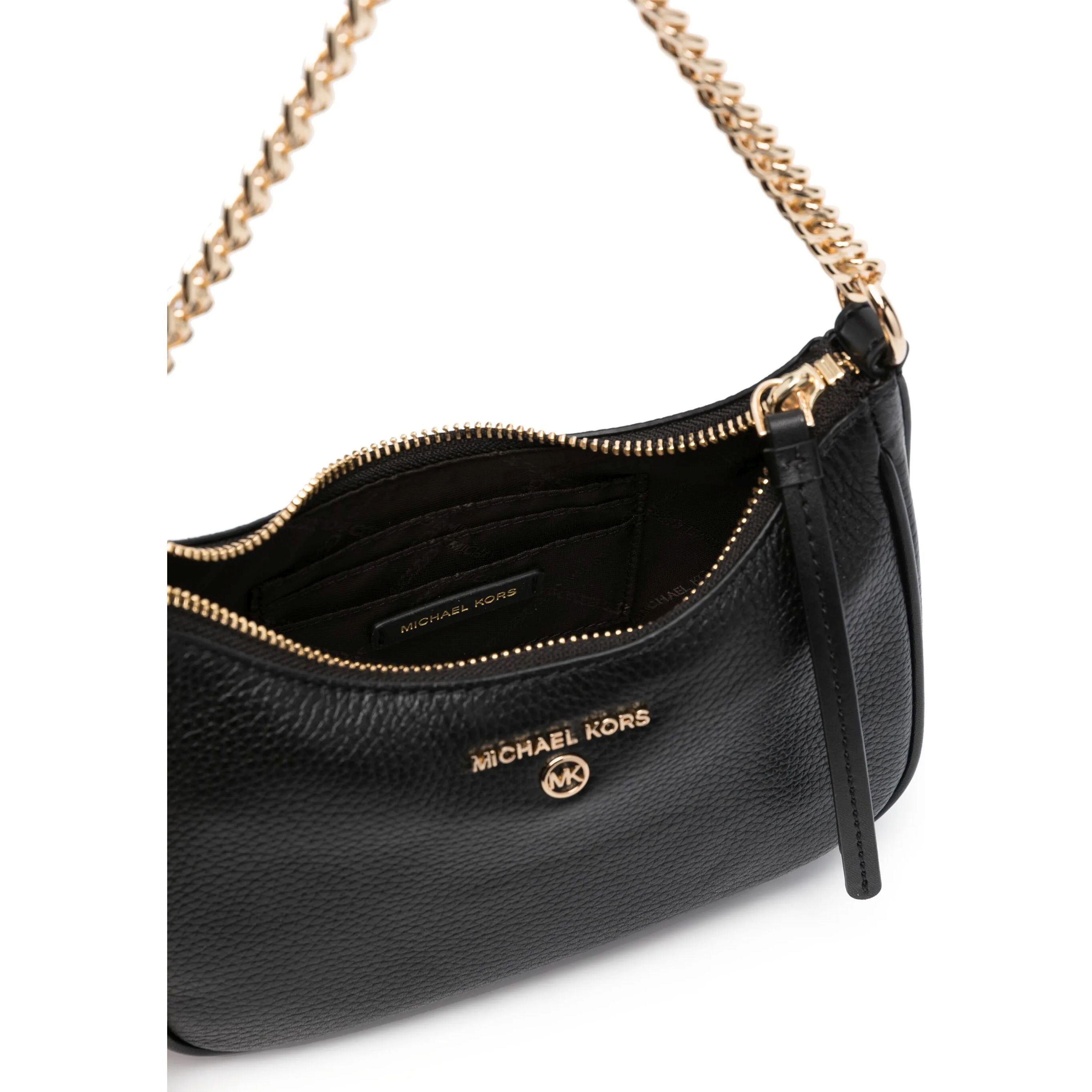 MICHAEL KORS Rankinė per petį moterims, Juoda, Jet set leather shoulder bag 4